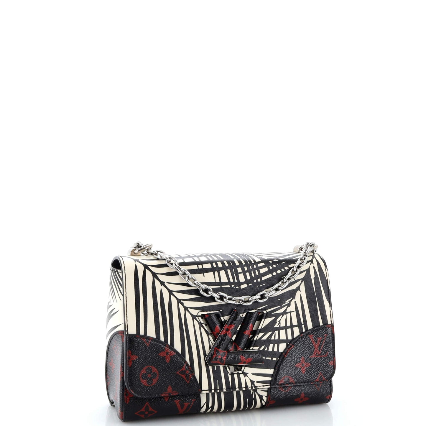 Louis Vuitton Twist Handbag Limited Edition Palm Print Leather with Monogram Infrarouge MM