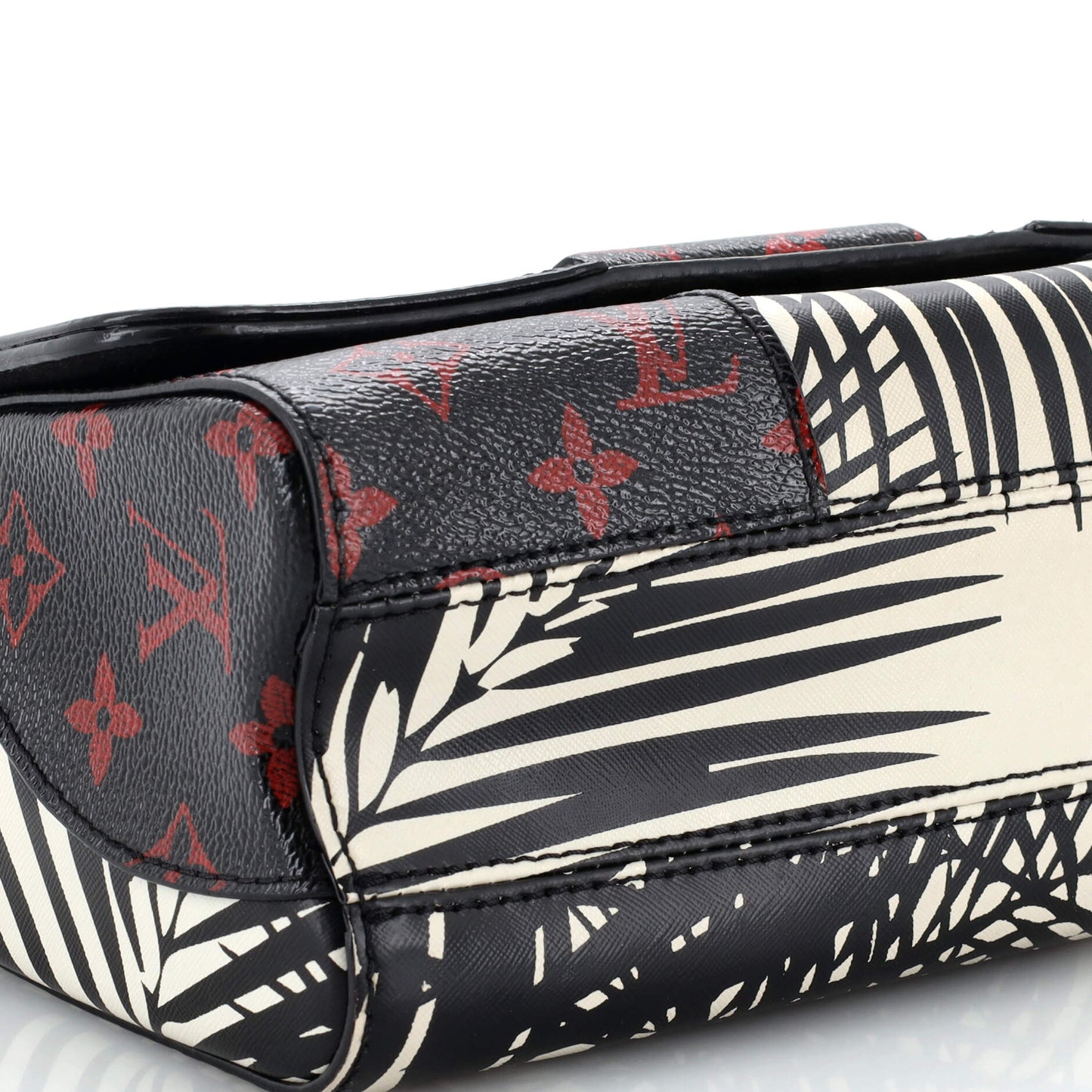Louis Vuitton Twist Handbag Limited Edition Palm Print Leather with Monogram Infrarouge MM