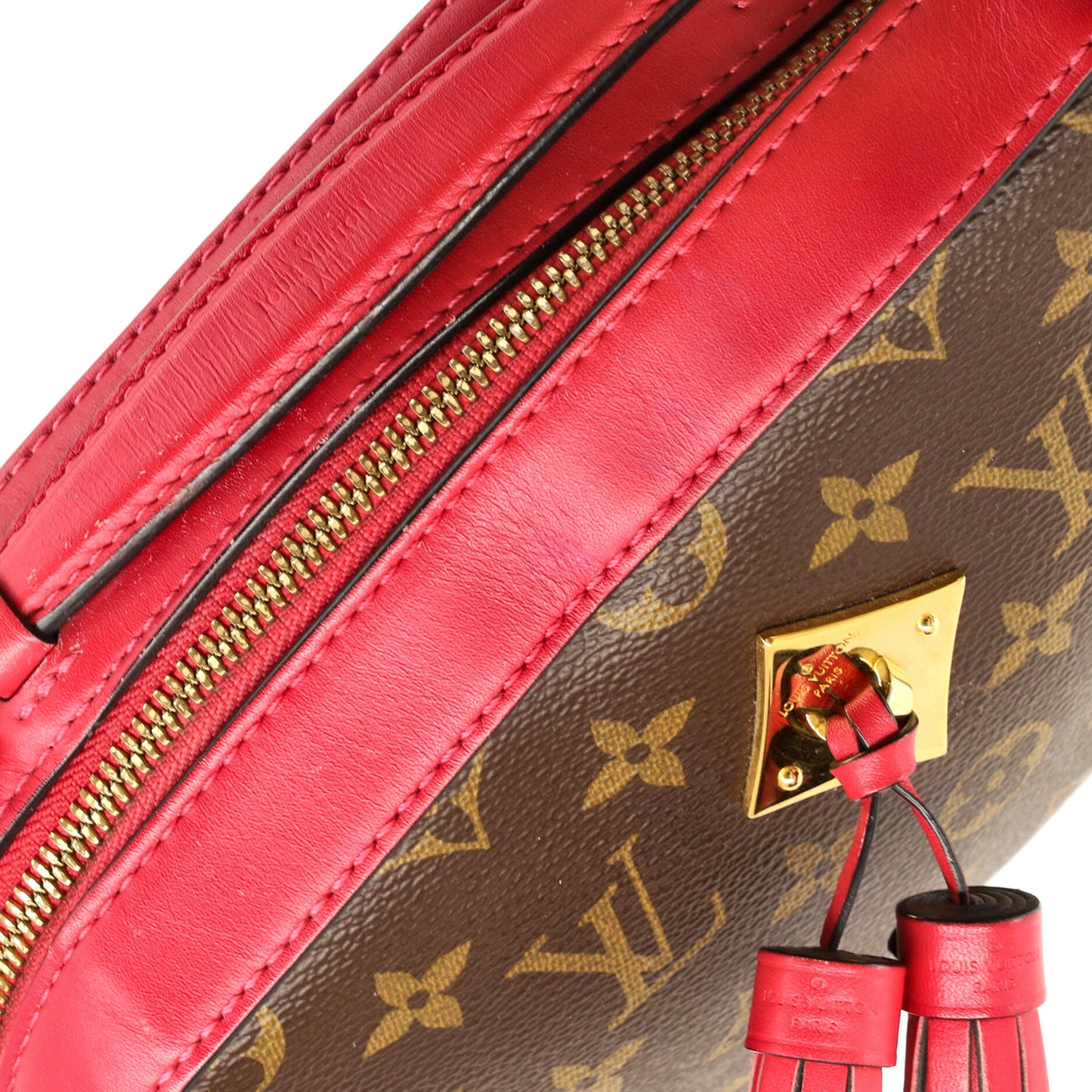 Louis Vuitton Saintonge Handbag Monogram Canvas with Leather