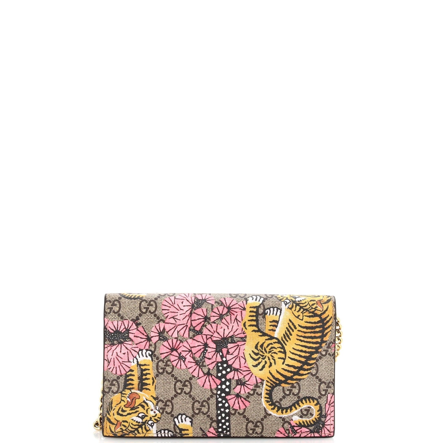 Chain Wallet Printed GG Coated Canvas