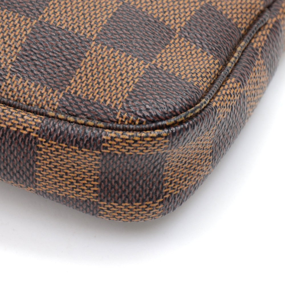 Louis Vuitto Mini Pochette Accessoires Damier EbÃ¨ne Canvas Evening Bag