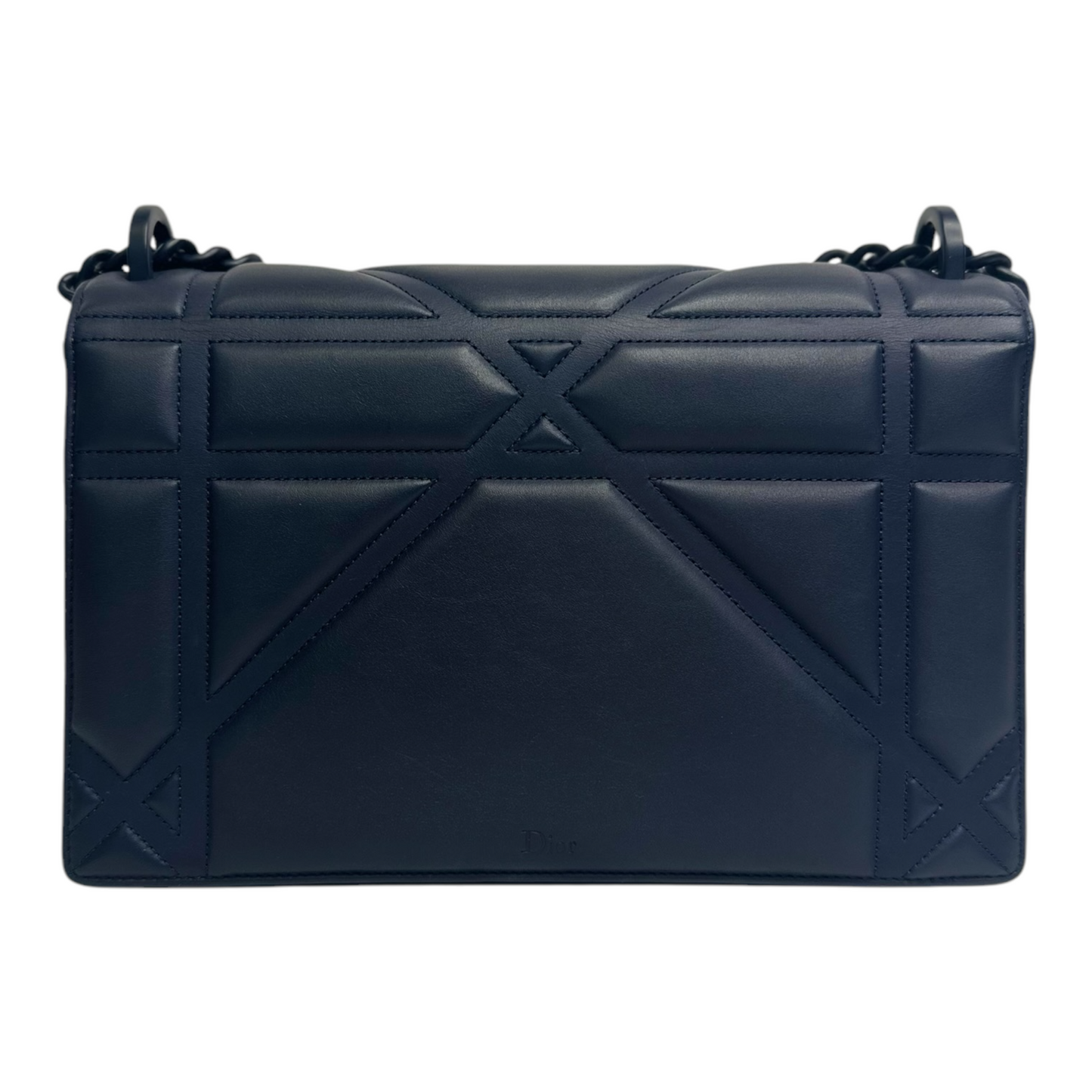 Christian Dior Ultra Matte Calfskin Studded Medium Diorama Flap Bag Blue