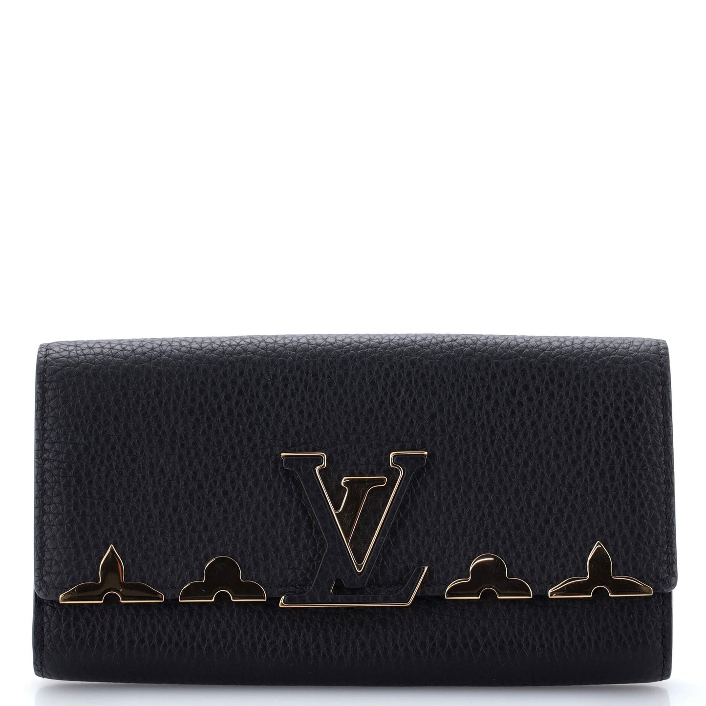 Louis Vuitton Capucines Wallet Leather with Embellished Detail Long