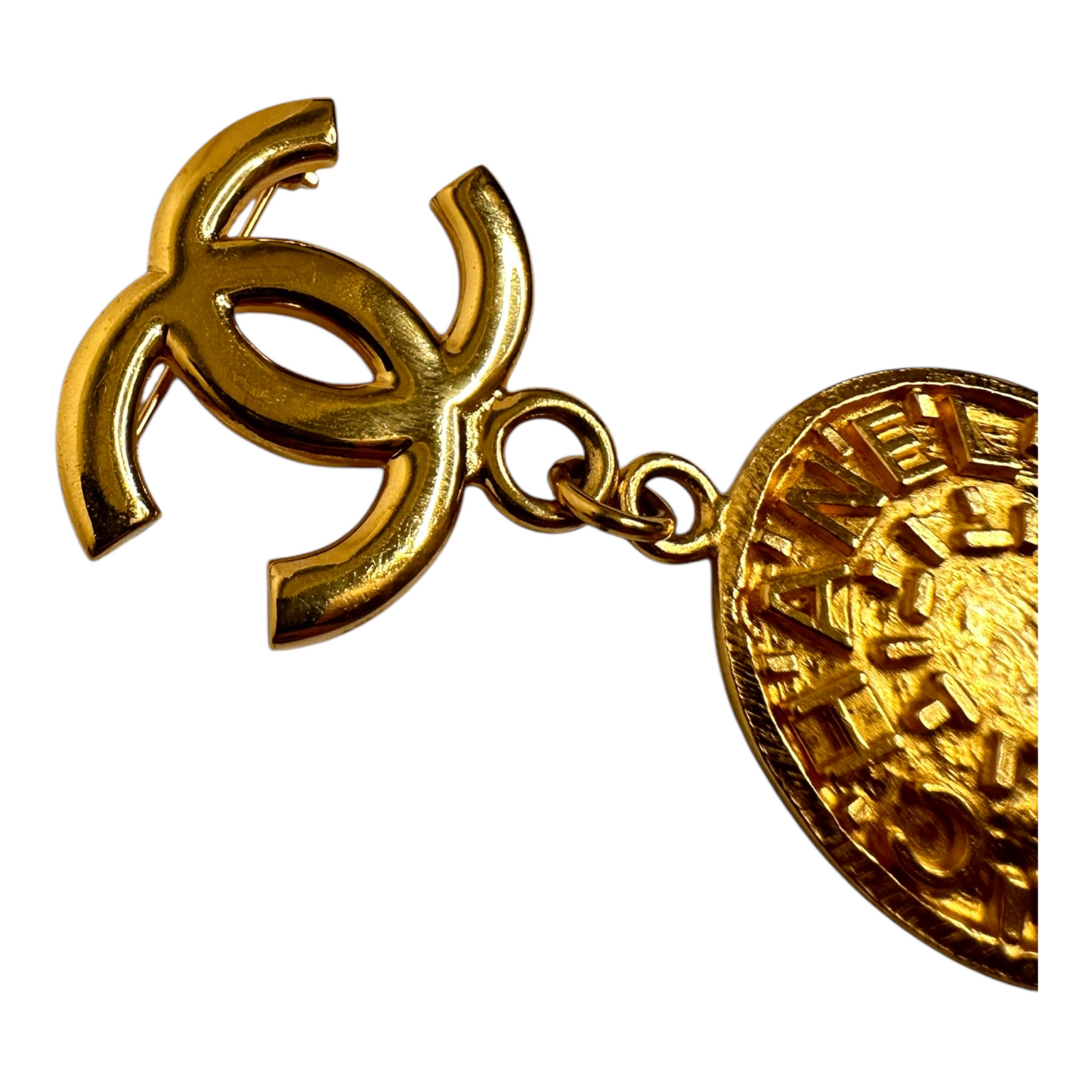 Chanel 1995 Gold Medallion Brooch