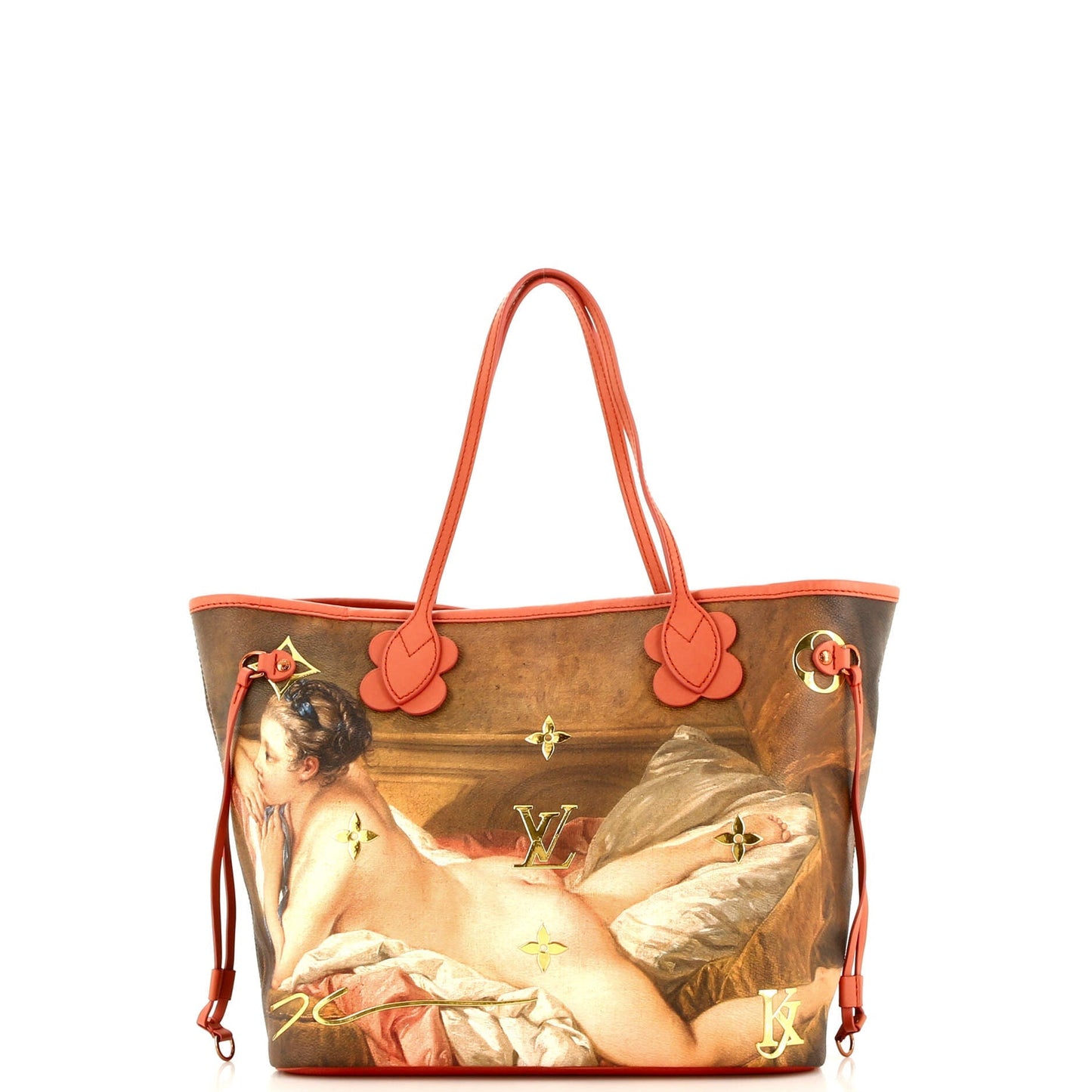 Louis Vuitton Neverfull NM Tote Limited Edition Jeff Koons Boucher Print Canvas MM