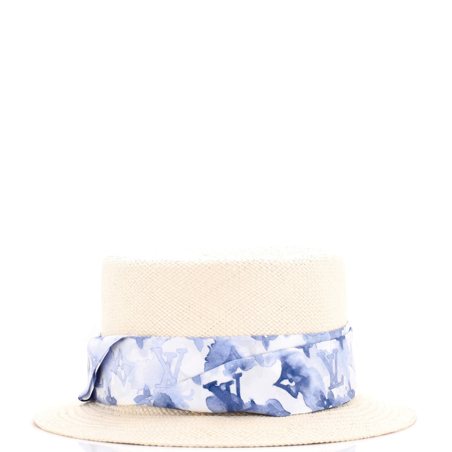 Louis Vuitton Summer Hat Straw with Silk Scarf