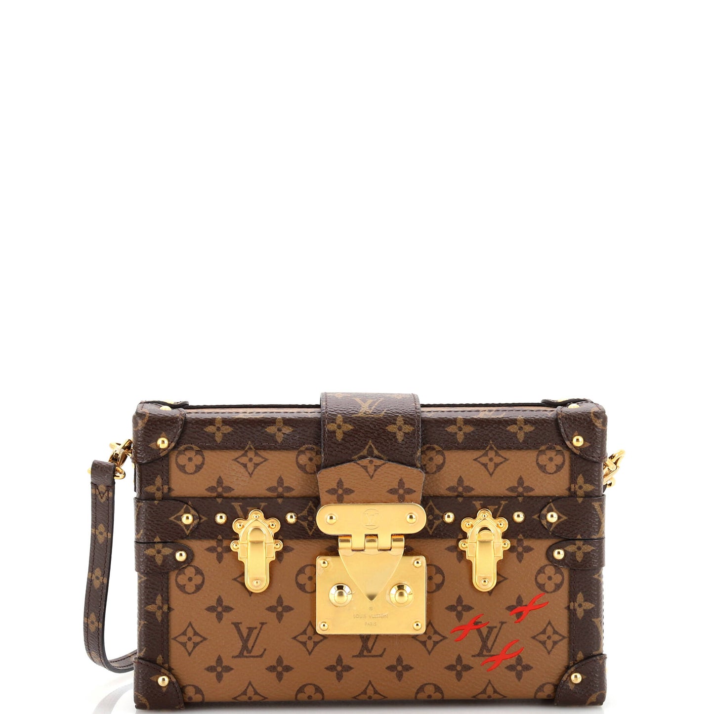 Louis Vuitton Petite Malle Handbag Reverse Monogram Canvas