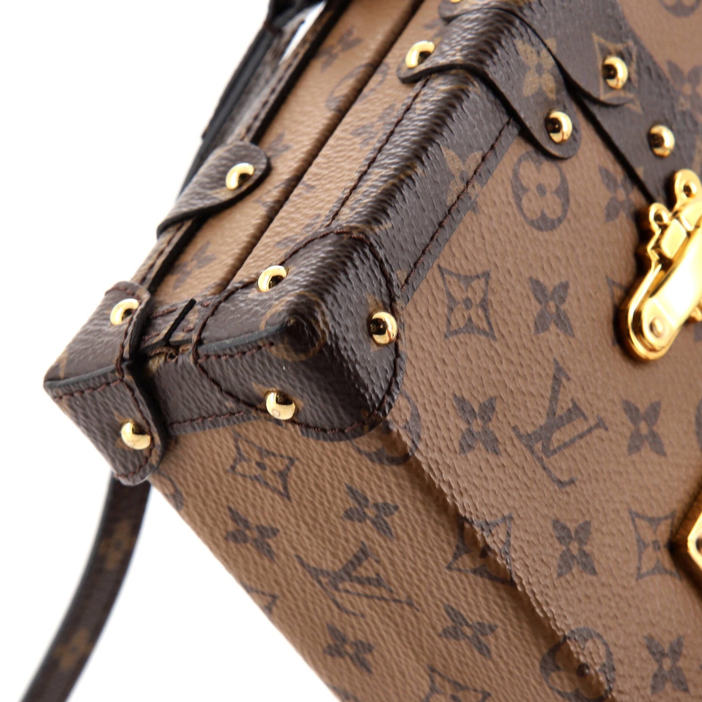 Louis Vuitton Petite Malle Handbag Reverse Monogram Canvas
