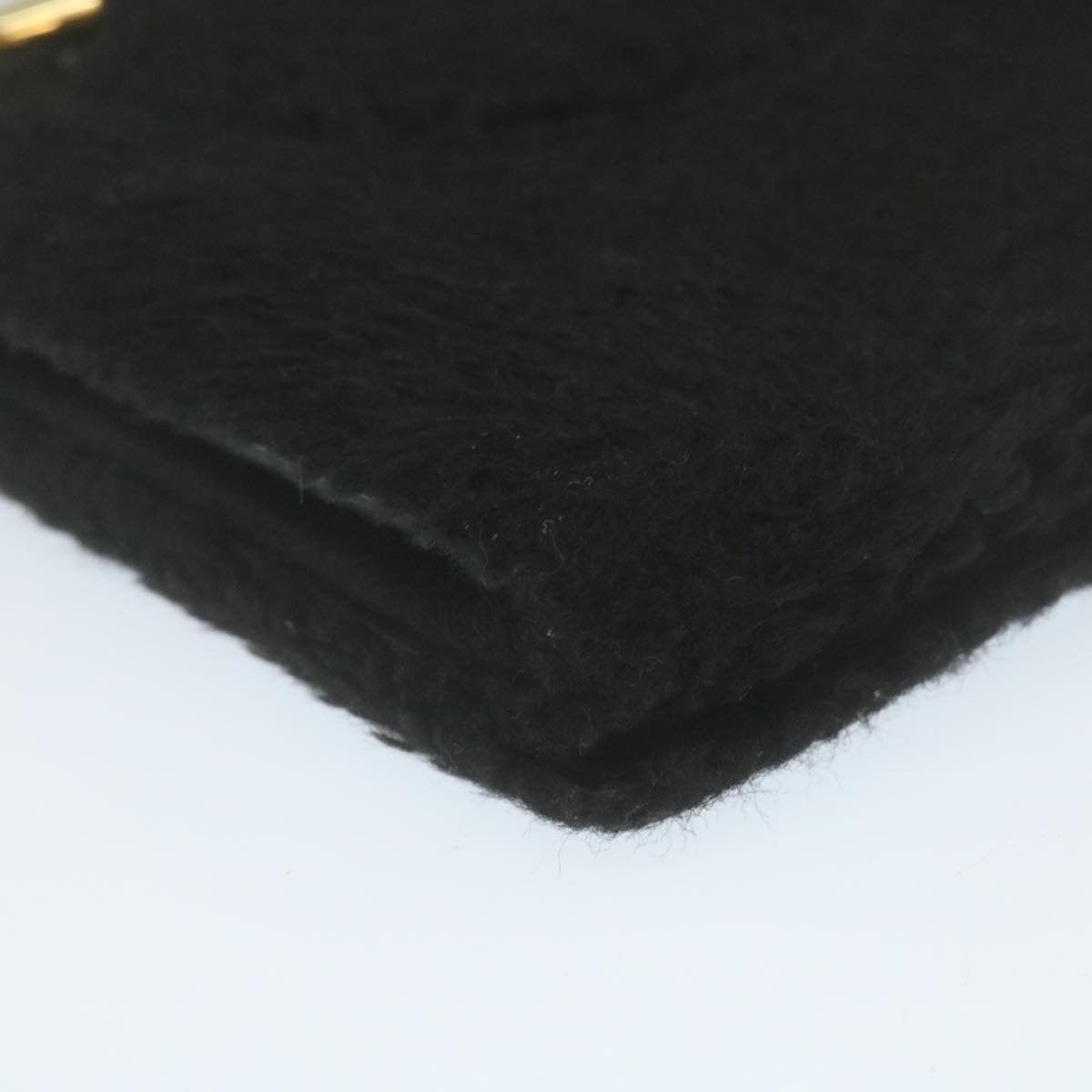 FENDI Wool Hand Bag Black 29346