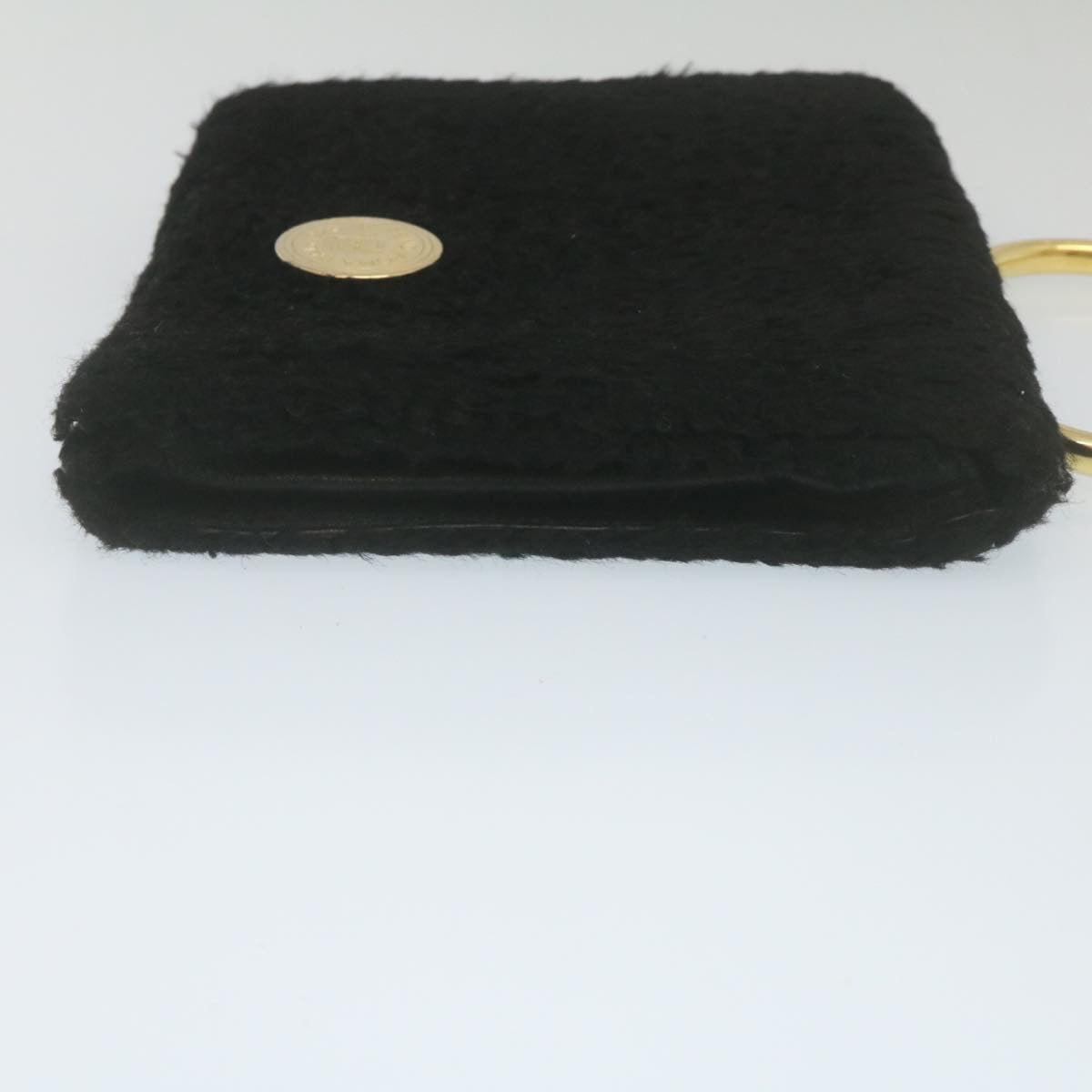FENDI Wool Hand Bag Black 29346