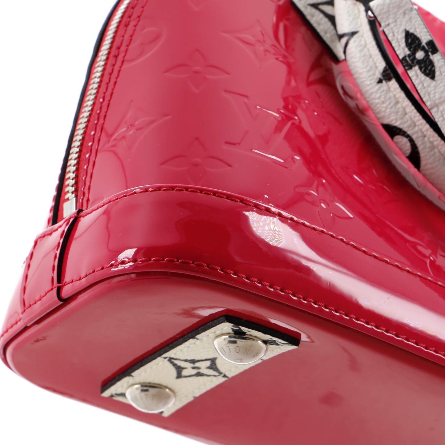 Louis Vuitton Alma Handbag Monogram Vernis with Monogram Canvas and Epi Leather BB