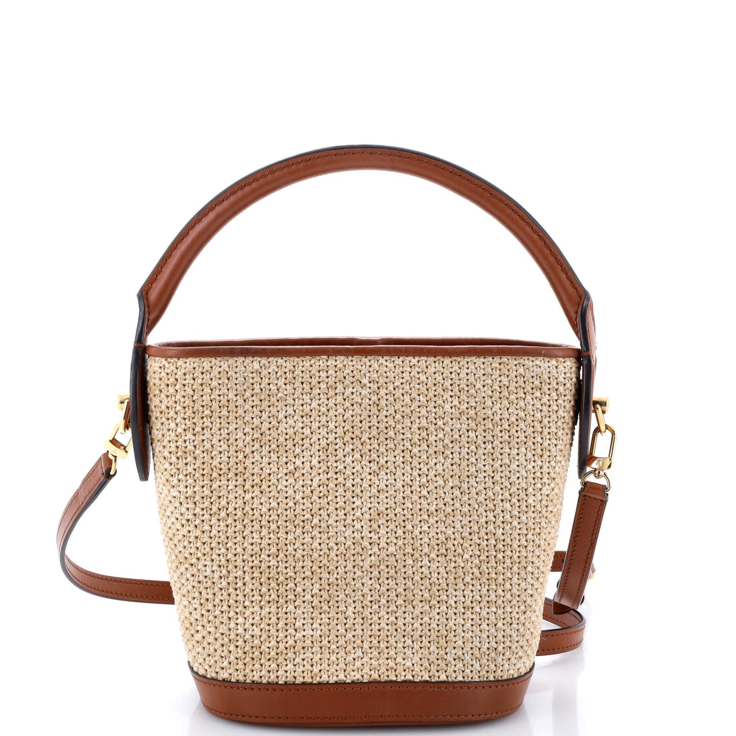 Louis Vuitton Petit Bucket NM Bag Raffia with Leather