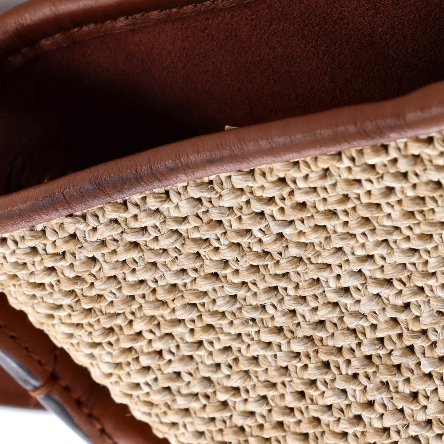 Louis Vuitton Petit Bucket NM Bag Raffia with Leather