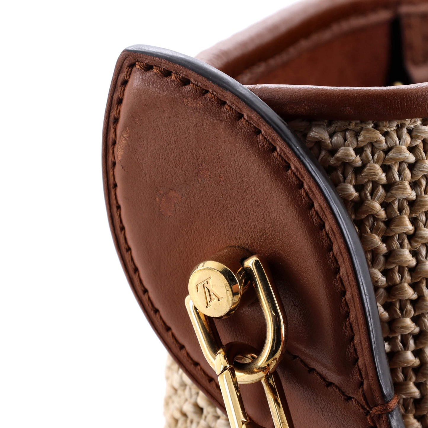 Louis Vuitton Petit Bucket NM Bag Raffia with Leather