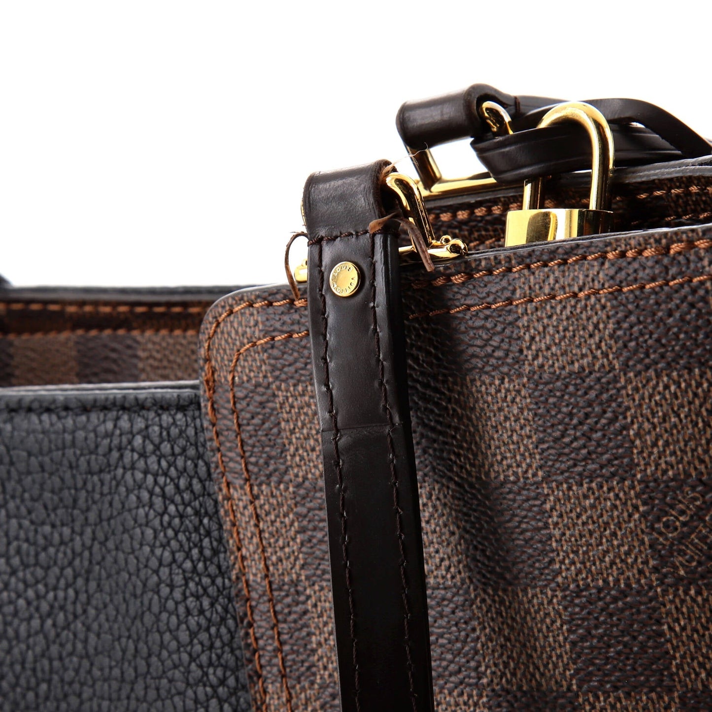 Louis Vuitton Jersey Handbag Damier with Leather