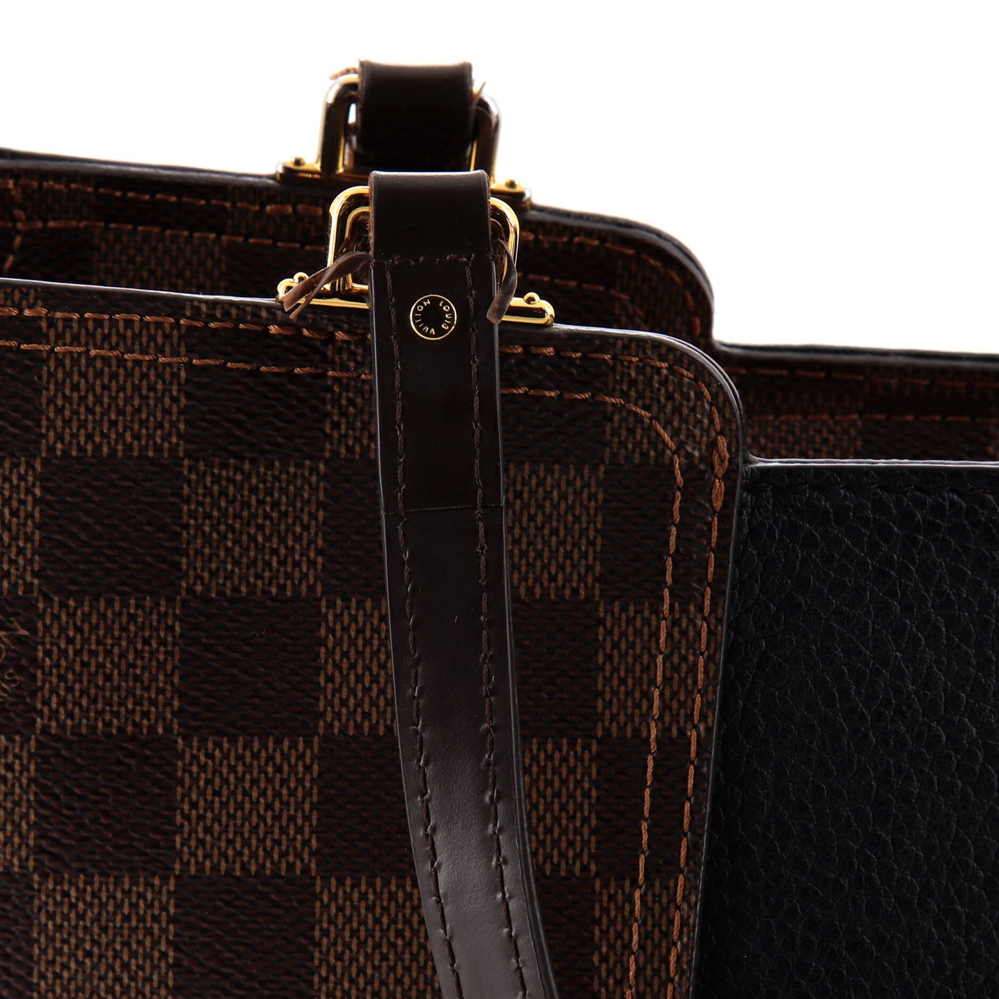 Louis Vuitton Jersey Handbag Damier with Leather