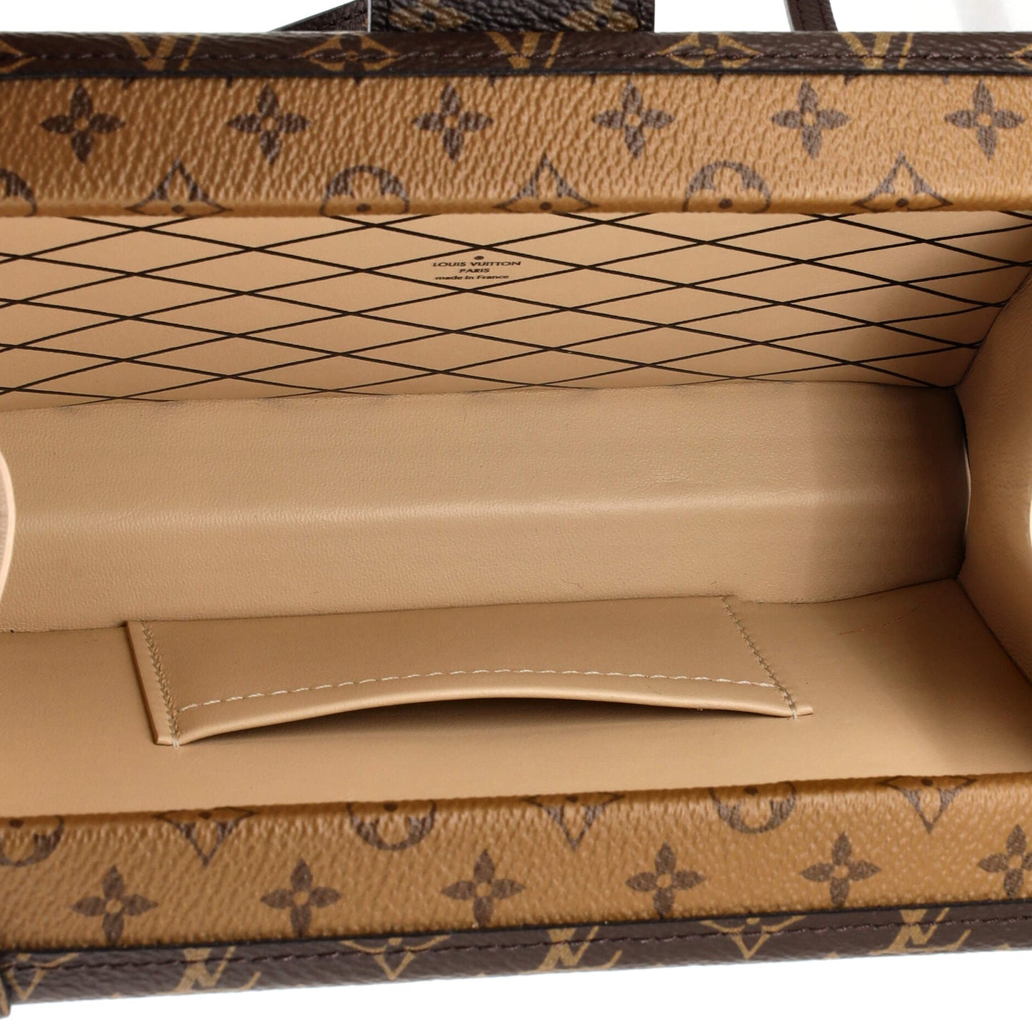 Louis Vuitton Petite Malle Handbag Reverse Monogram Canvas