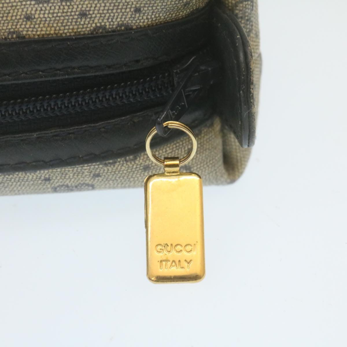 GUCCI Micro GG Canvas Pouch PVC Leather Navy 29455