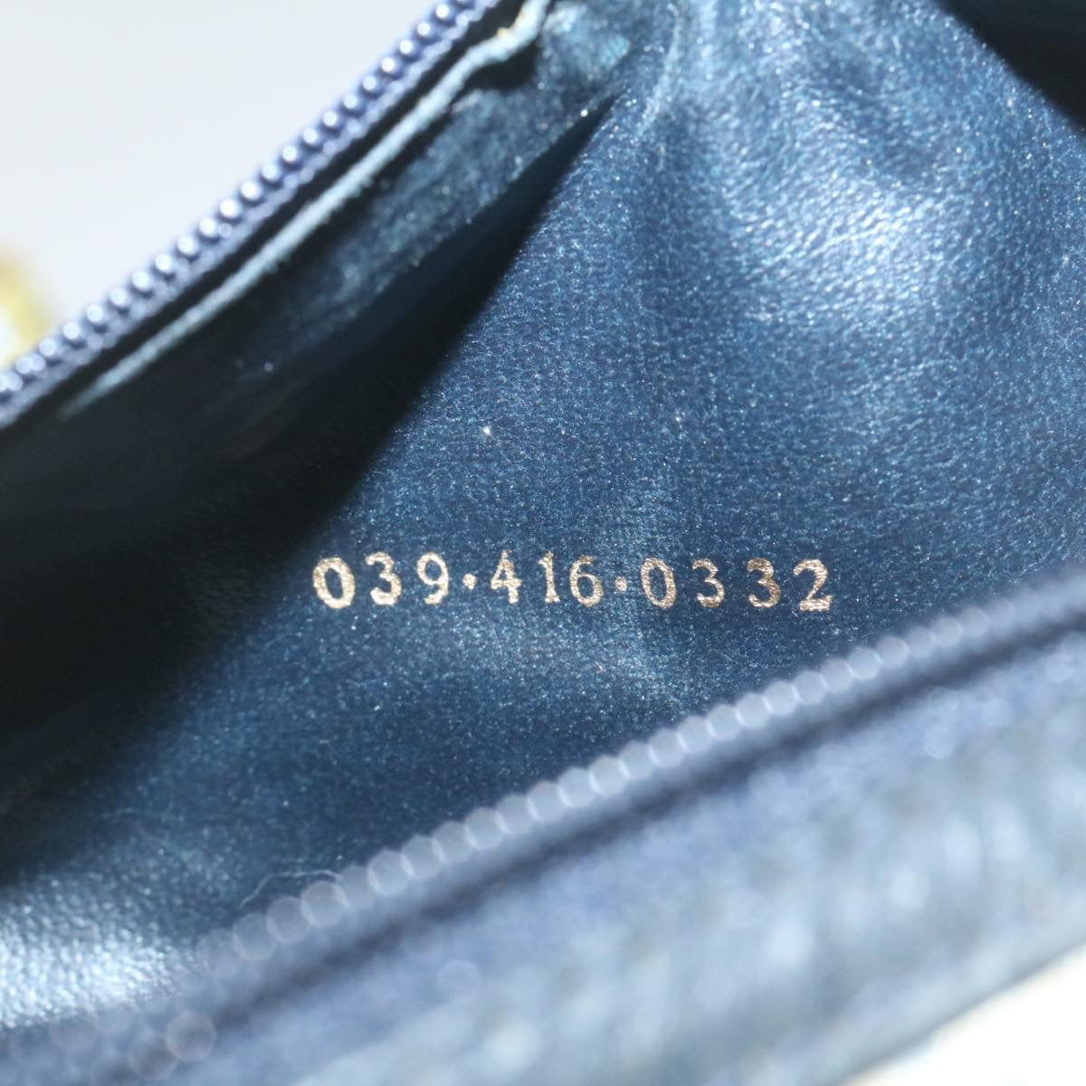 GUCCI Micro GG Canvas Pouch PVC Leather Navy 29455