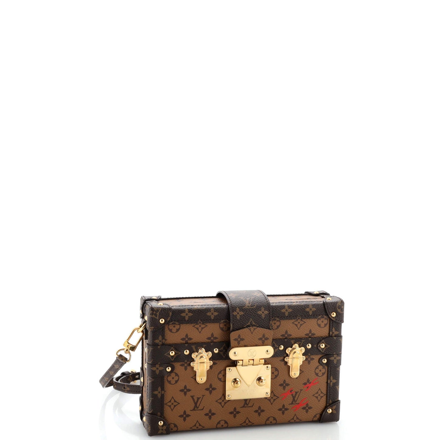 Louis Vuitton Petite Malle Handbag Reverse Monogram Canvas