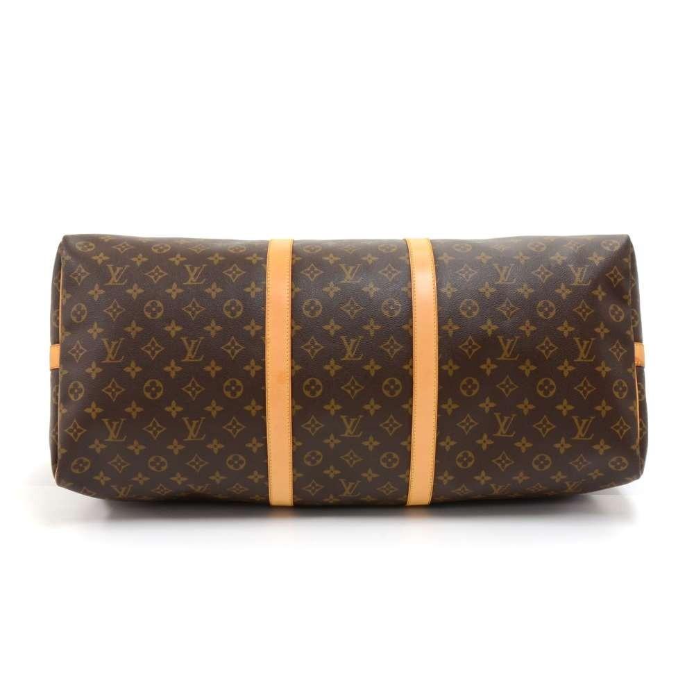 Louis Vuitto Keepall 60 Bandouliere Monogram Canvas Travel Bag with Strap