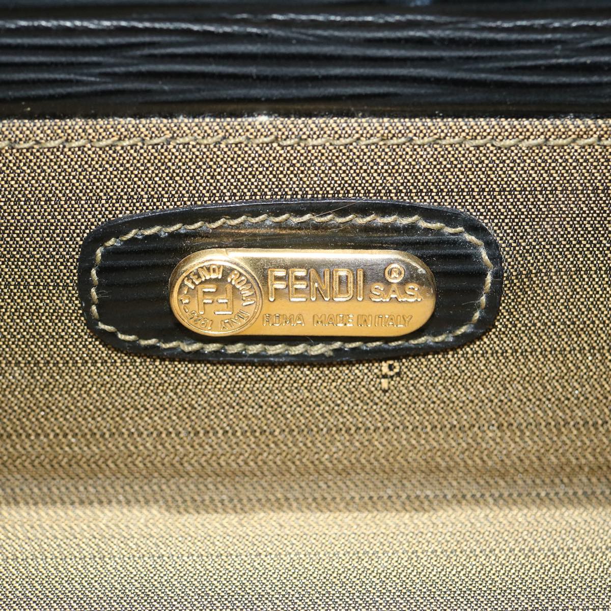 FENDI Zucca Canvas Vanity Trunk Hand Bag 2way Brown Black 29712A