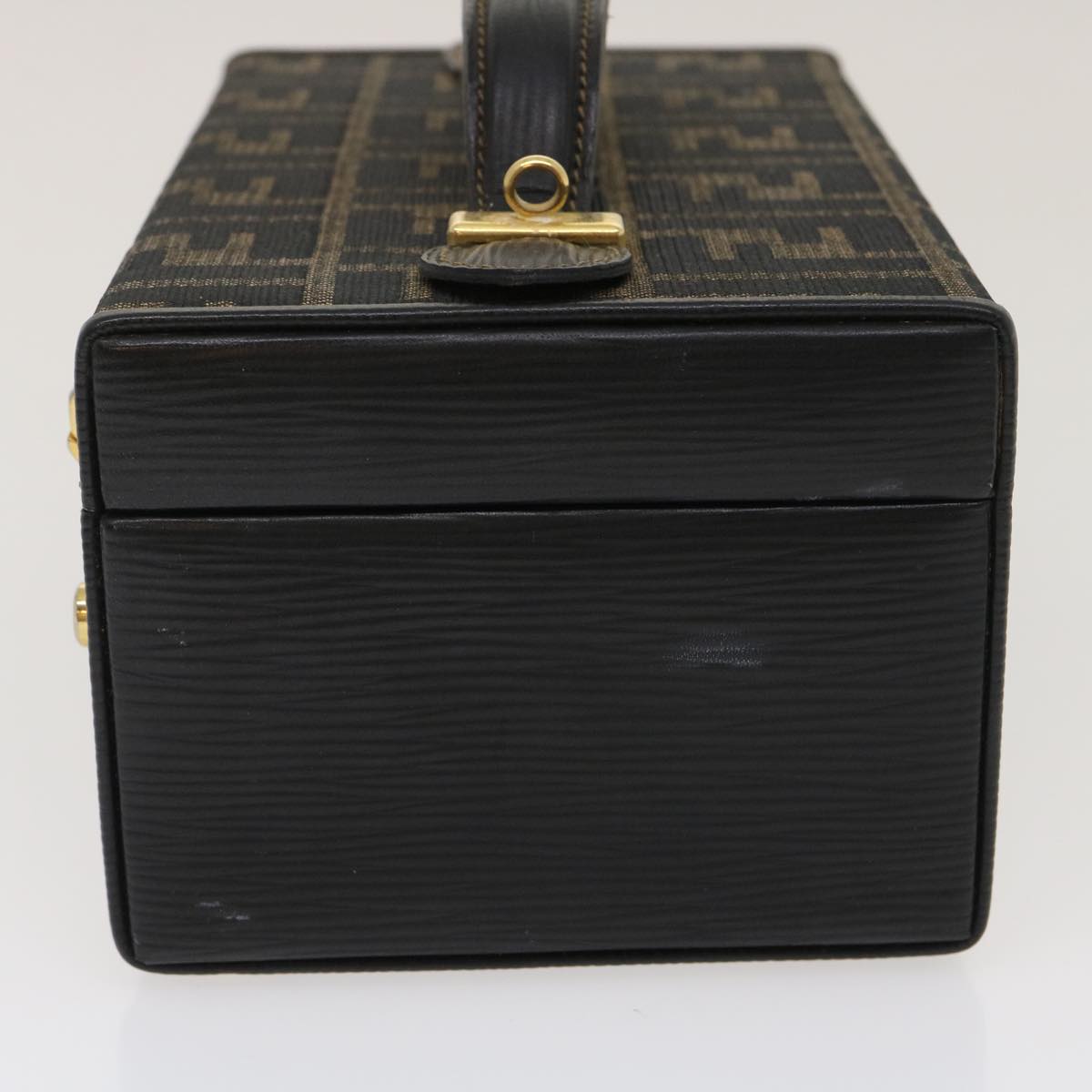 FENDI Zucca Canvas Vanity Trunk Hand Bag 2way Brown Black 29712A