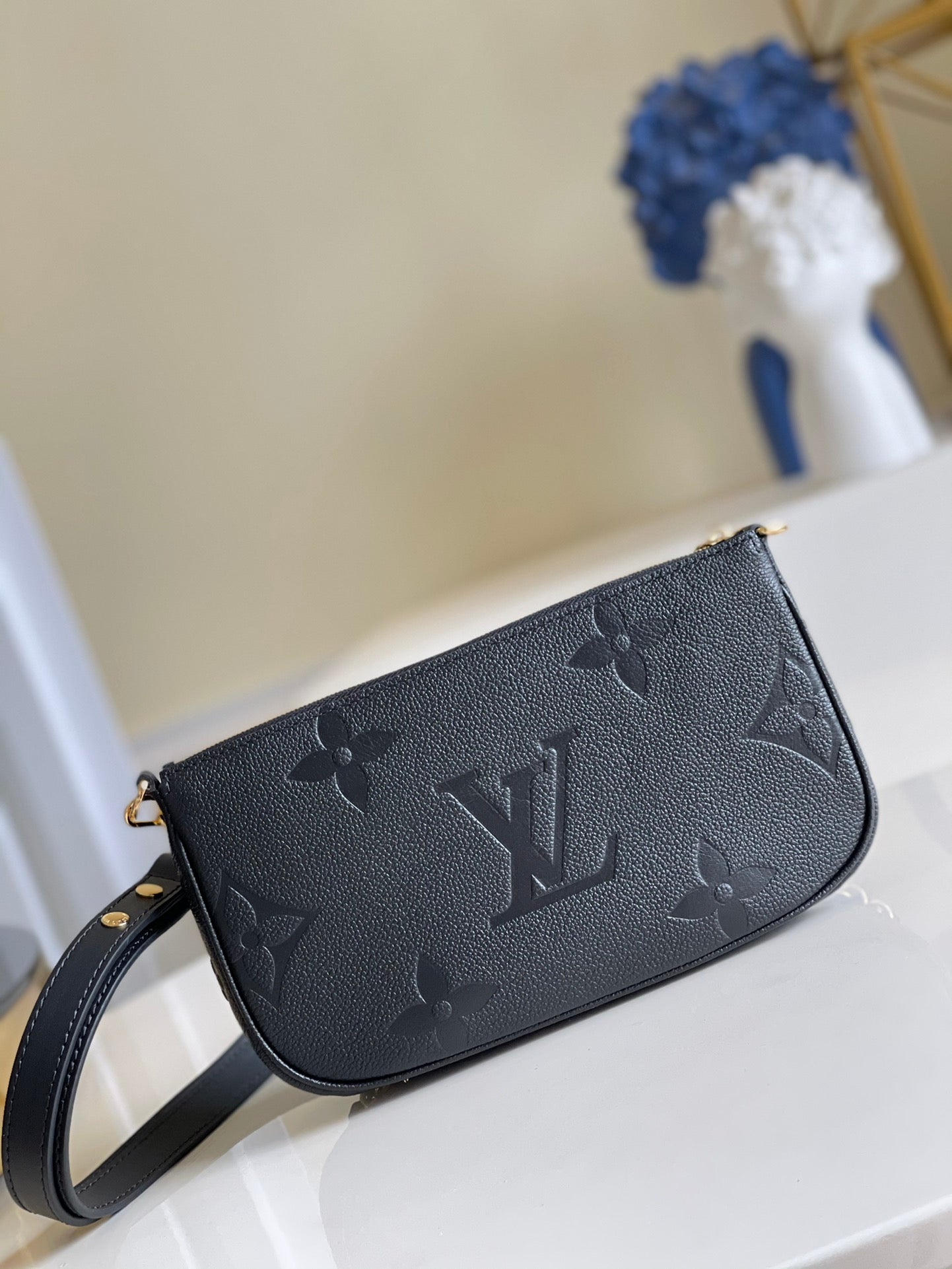 LV Multi Pochette AcGLAMIssoires Monogram Empreinte Black For Women, WomenÃ¢â‚¬â„¢s Handbags, Shoulder And Crossbody Bags 9.8in/25cm LV M80399
