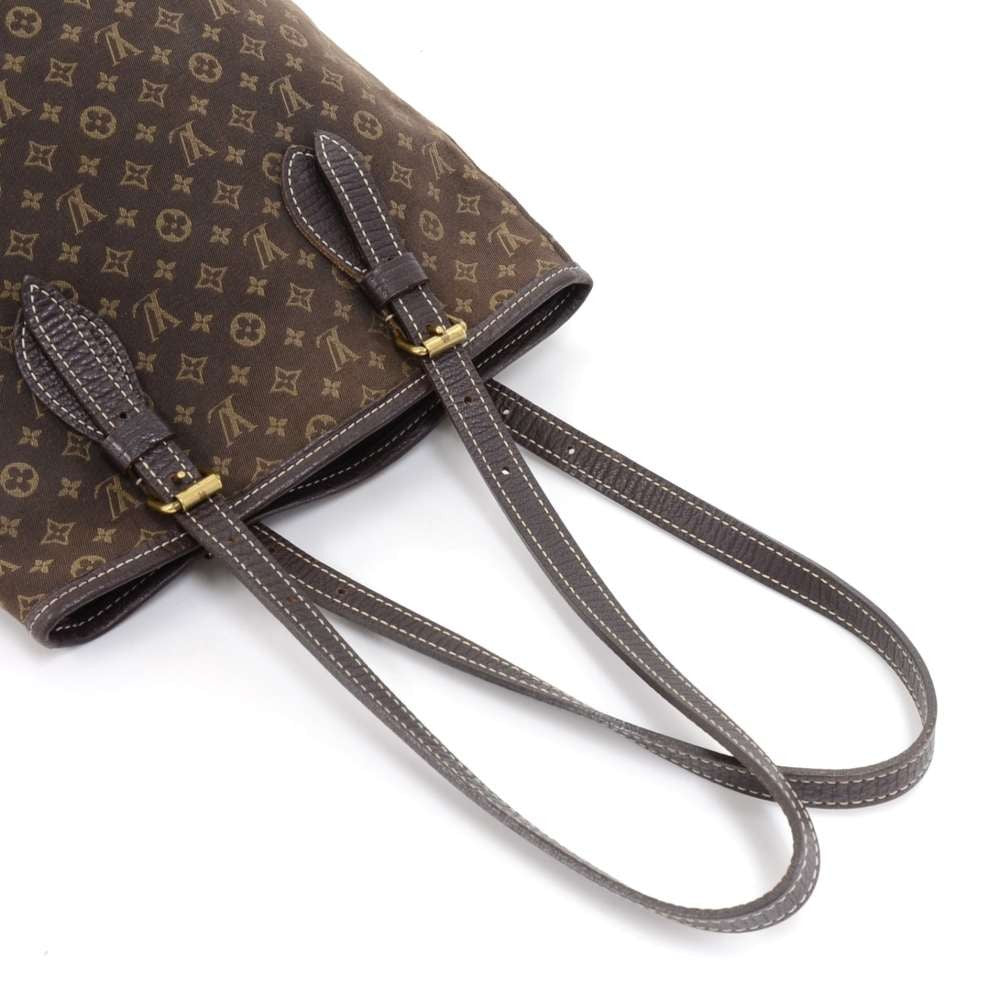 Louis Vuitto Bucket PM Mini Lin Monogram EbÃ¨ne Canvas Shoulder Bag with Pouch