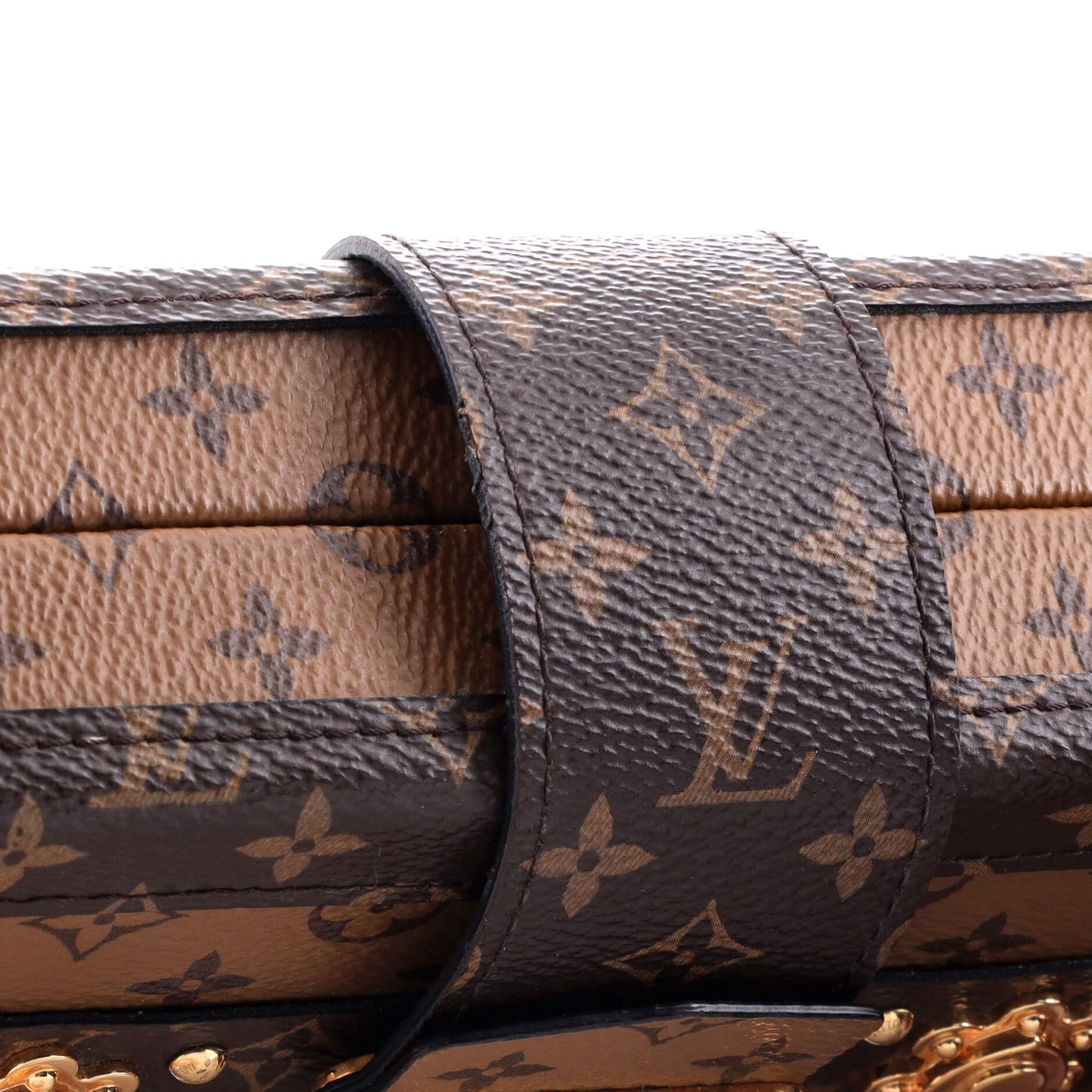 Louis Vuitton Petite Malle Handbag Reverse Monogram Canvas
