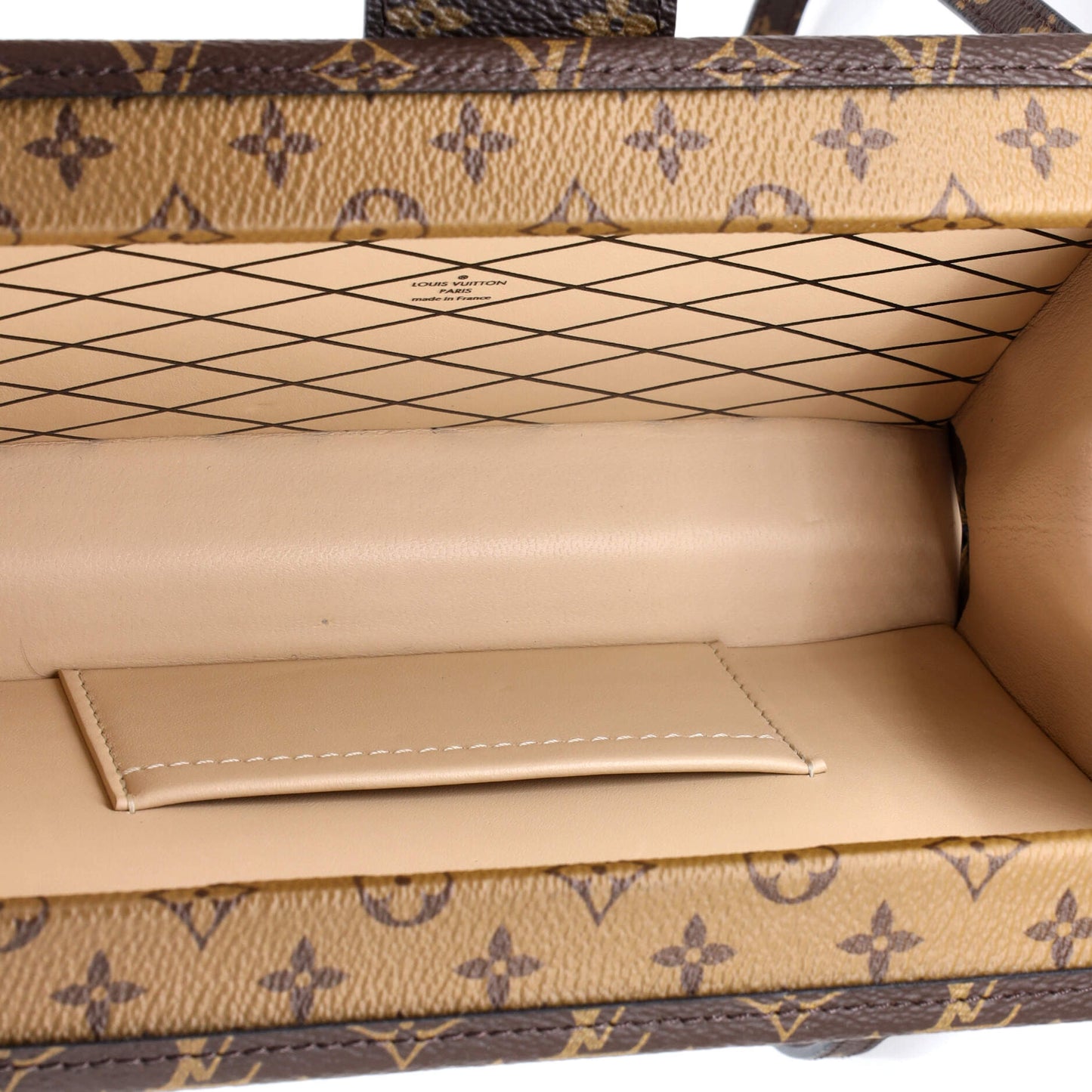 Louis Vuitton Petite Malle Handbag Reverse Monogram Canvas