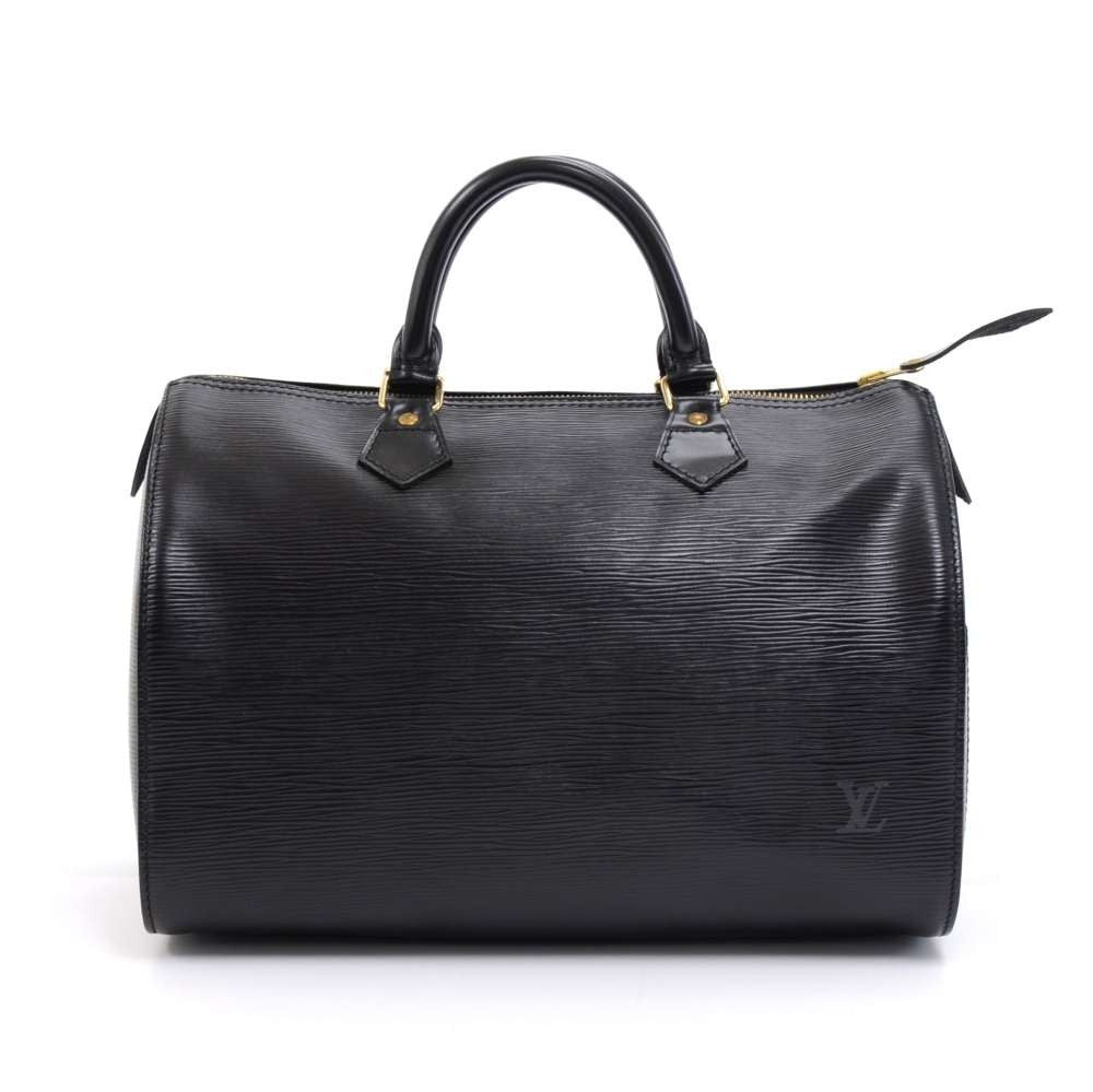 Louis Vuitto Speedy 30 Black Epi Leather City Handbag