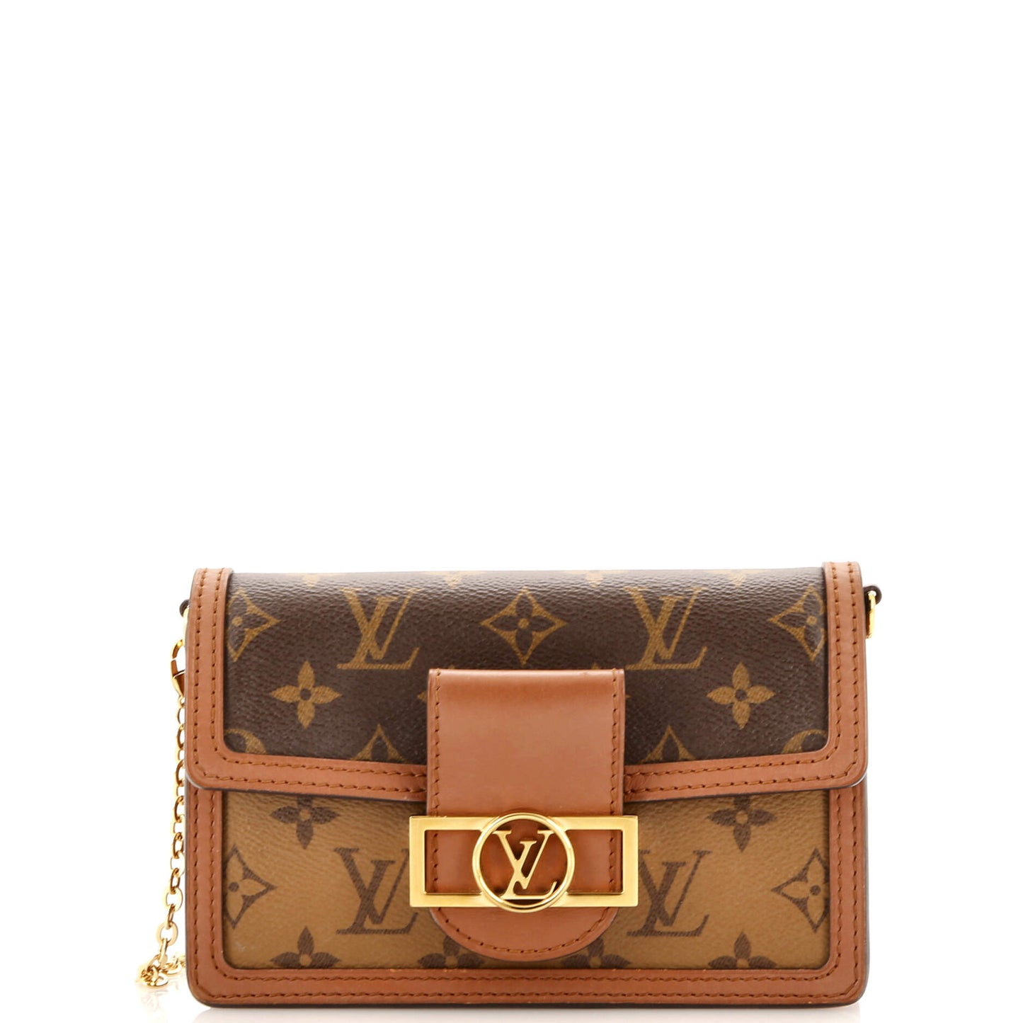 Louis Vuitton Dauphine Chain Wallet Reverse Monogram Canvas