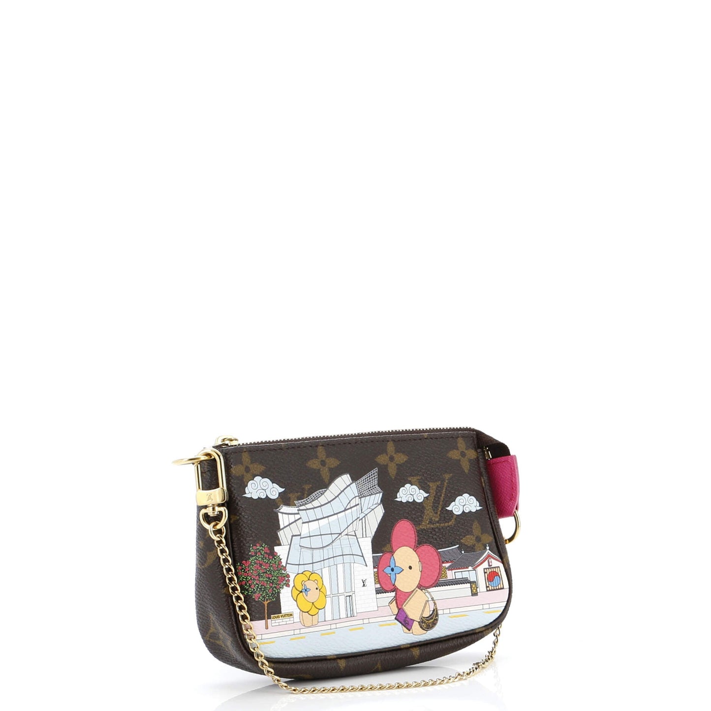 Louis Vuitton Pochette Accessoires Limited Edition Vivienne Xmas Monogram Canvas Mini