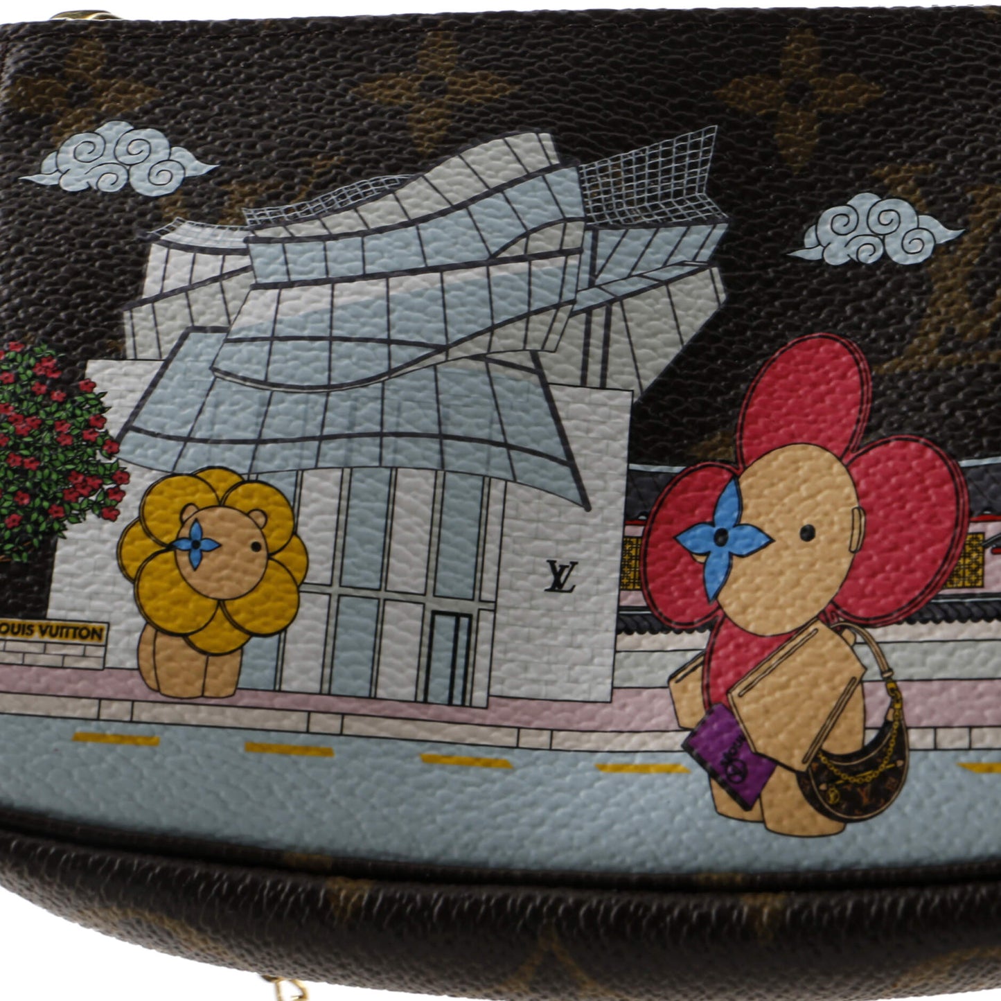 Louis Vuitton Pochette Accessoires Limited Edition Vivienne Xmas Monogram Canvas Mini