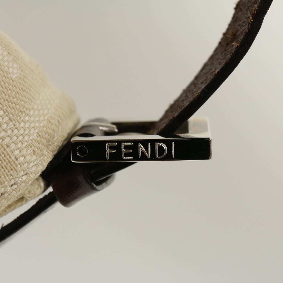 FENDI Zucca Canvas Mamma Baguette Shoulder Bag Beige 29900