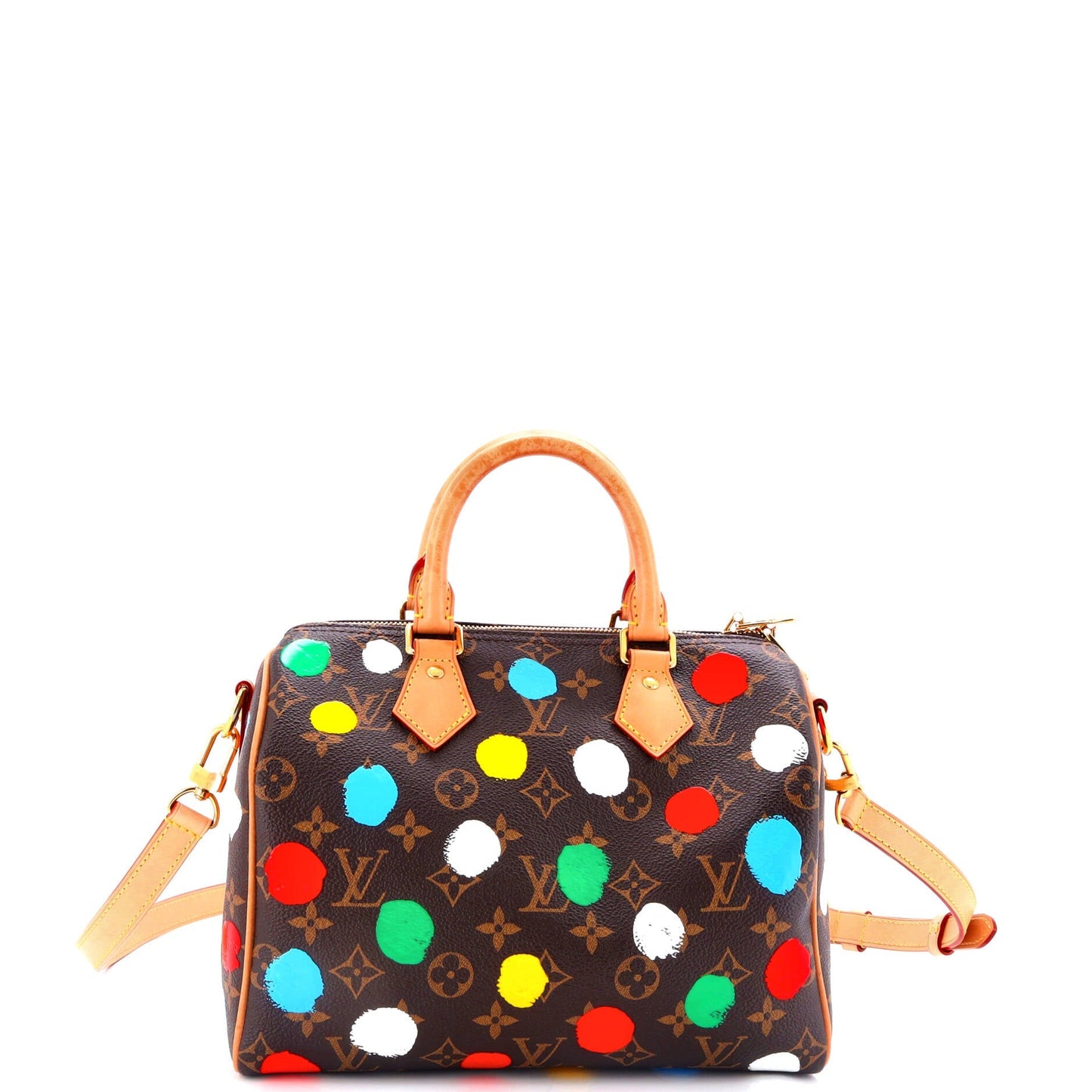 Louis Vuitton Speedy Bandouliere Bag Yayoi Kusama Painted Dots Monogram Canvas 25