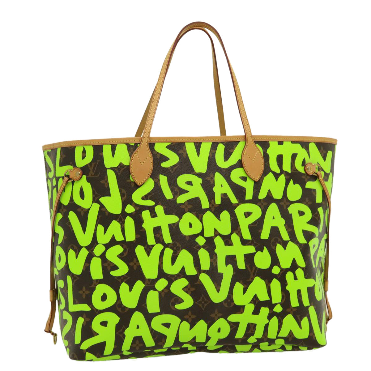 LOUIS VUITTON Monogram Graffiti Neverfull GM Tote Bag Vert M93703 LV 29943S
