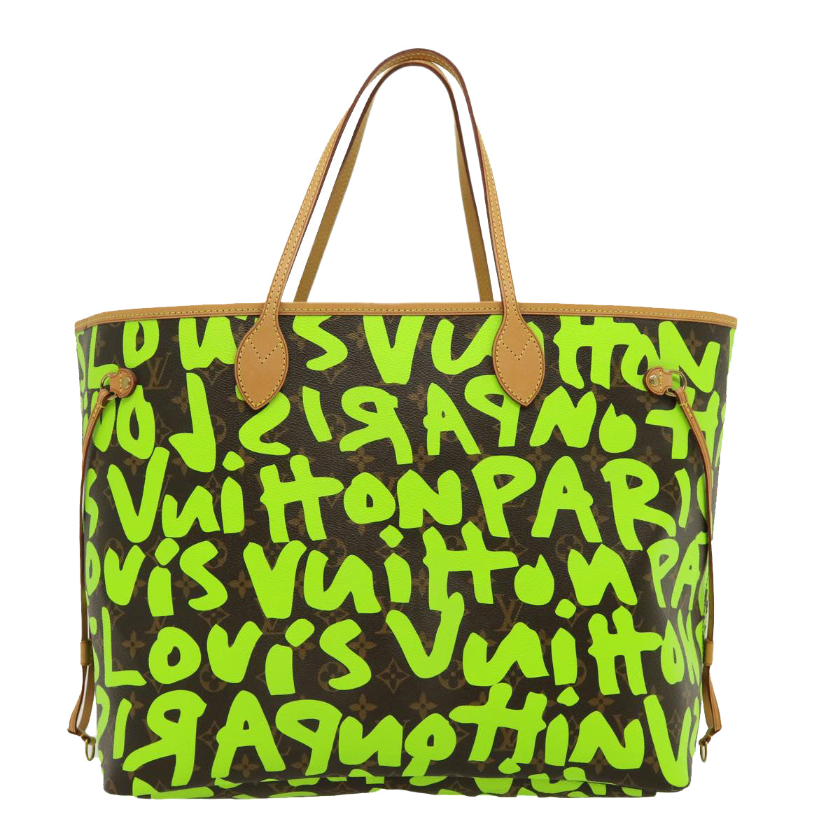 LOUIS VUITTON Monogram Graffiti Neverfull GM Tote Bag Vert M93703 LV 29943S