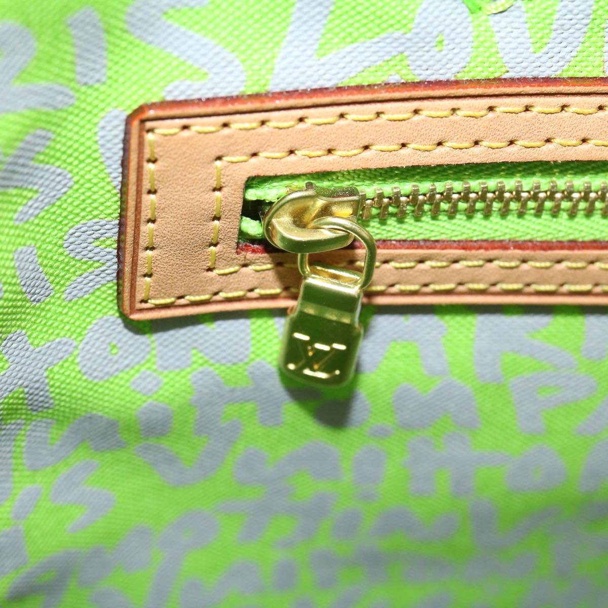 LOUIS VUITTON Monogram Graffiti Neverfull GM Tote Bag Vert M93703 LV 29943S
