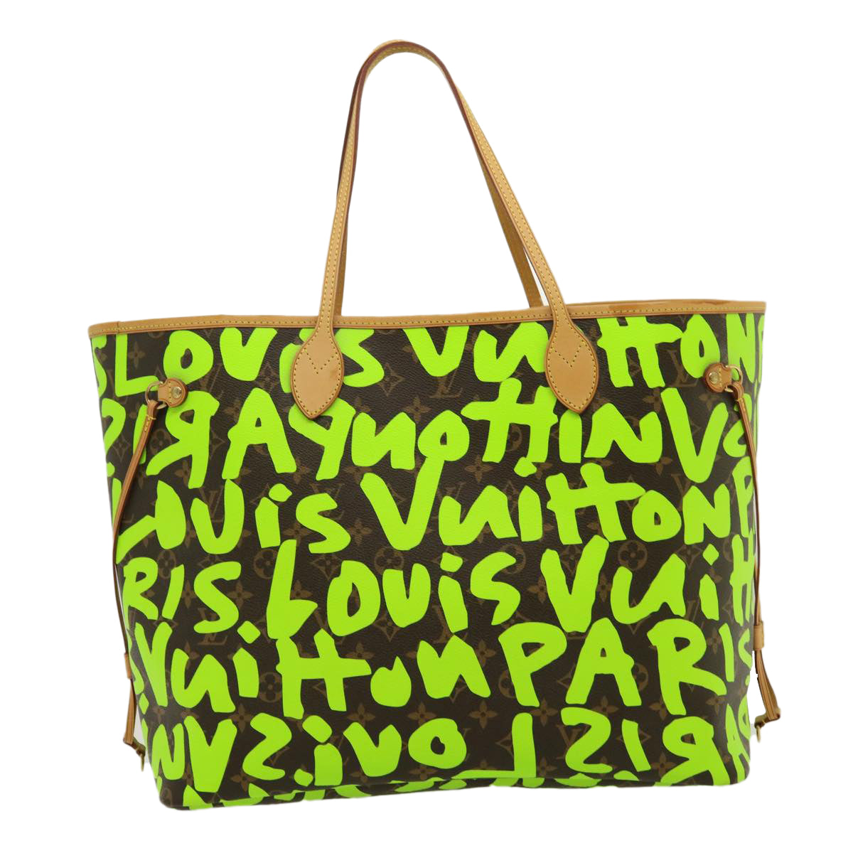 LOUIS VUITTON Monogram Graffiti Neverfull GM Tote Bag Vert M93703 LV 29943S