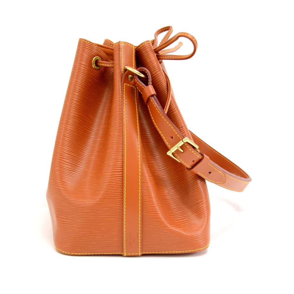 Louis Vuitto Petit Noe Orange Epi Leather Bag