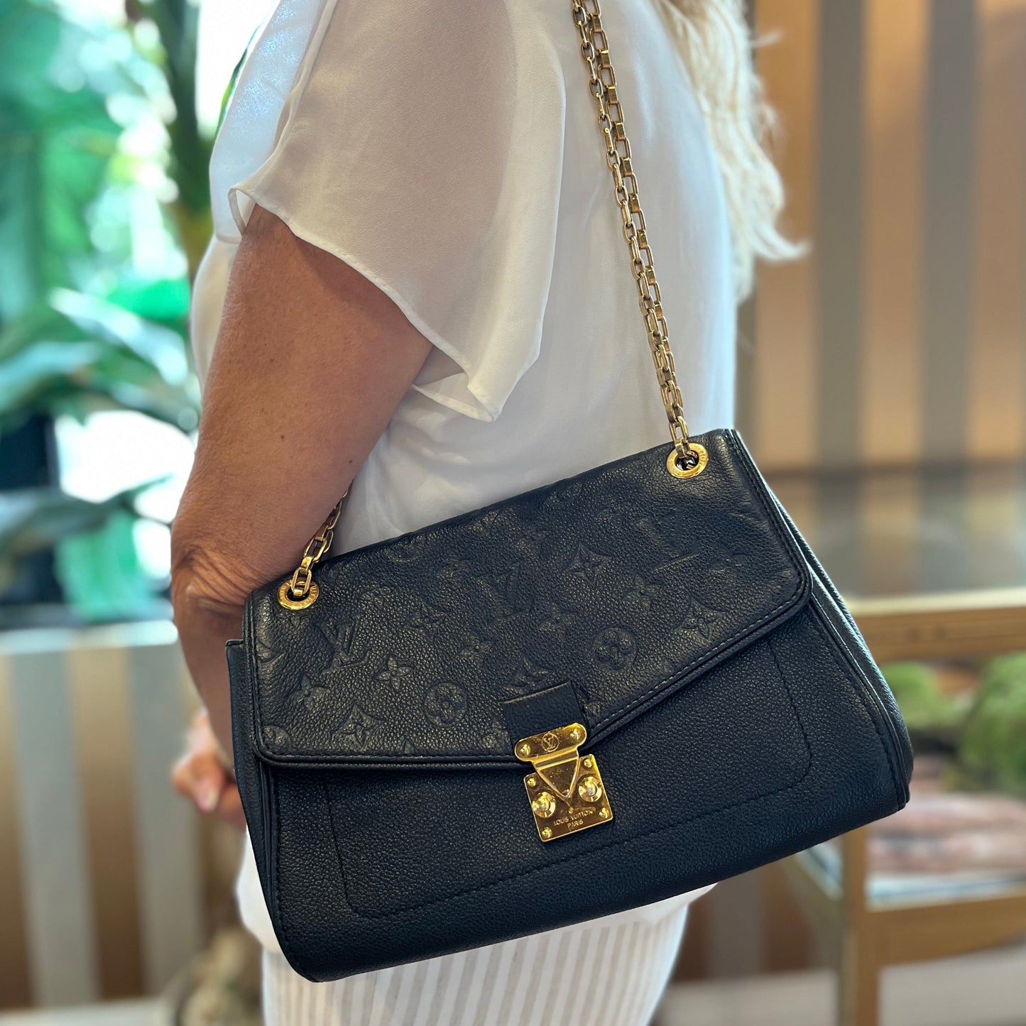 LOUIS VUITTON Saint Germain Monogram Empreinte Leather Shoulder Bag