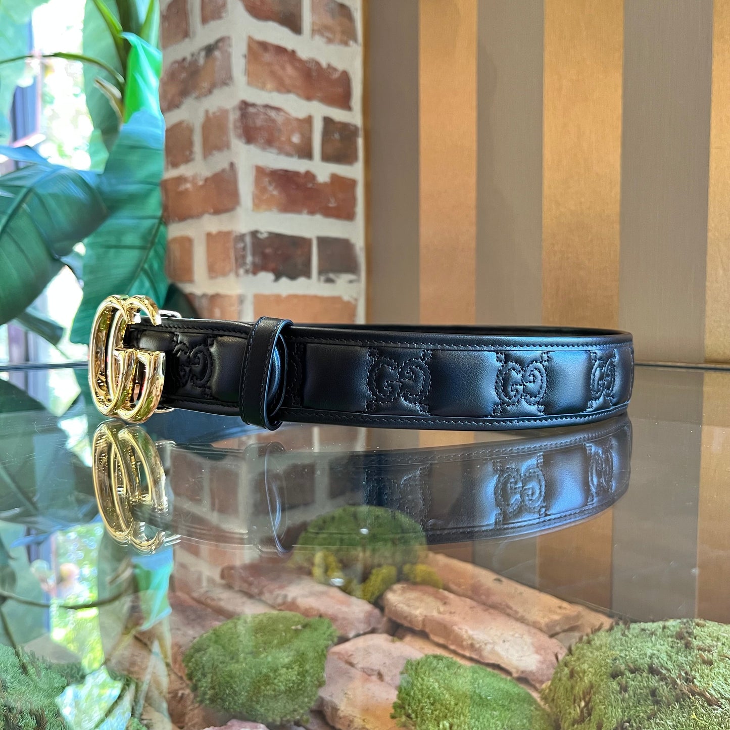 GUCCI GG Marmont Matelasse Leather Belt SZ90/36(8US)
