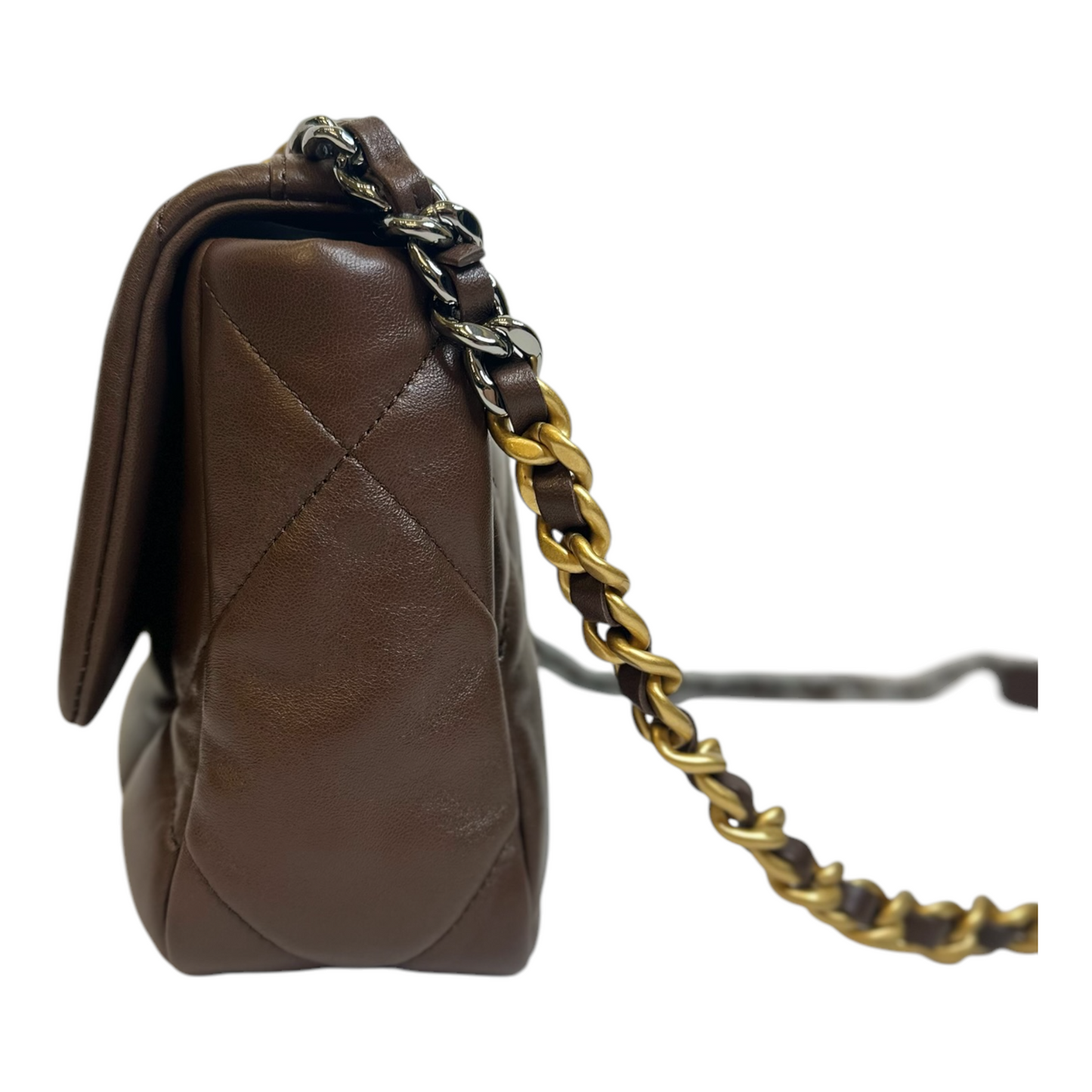 Chanel Lambskin Quilted Medium Chanel 19 Flap Brown