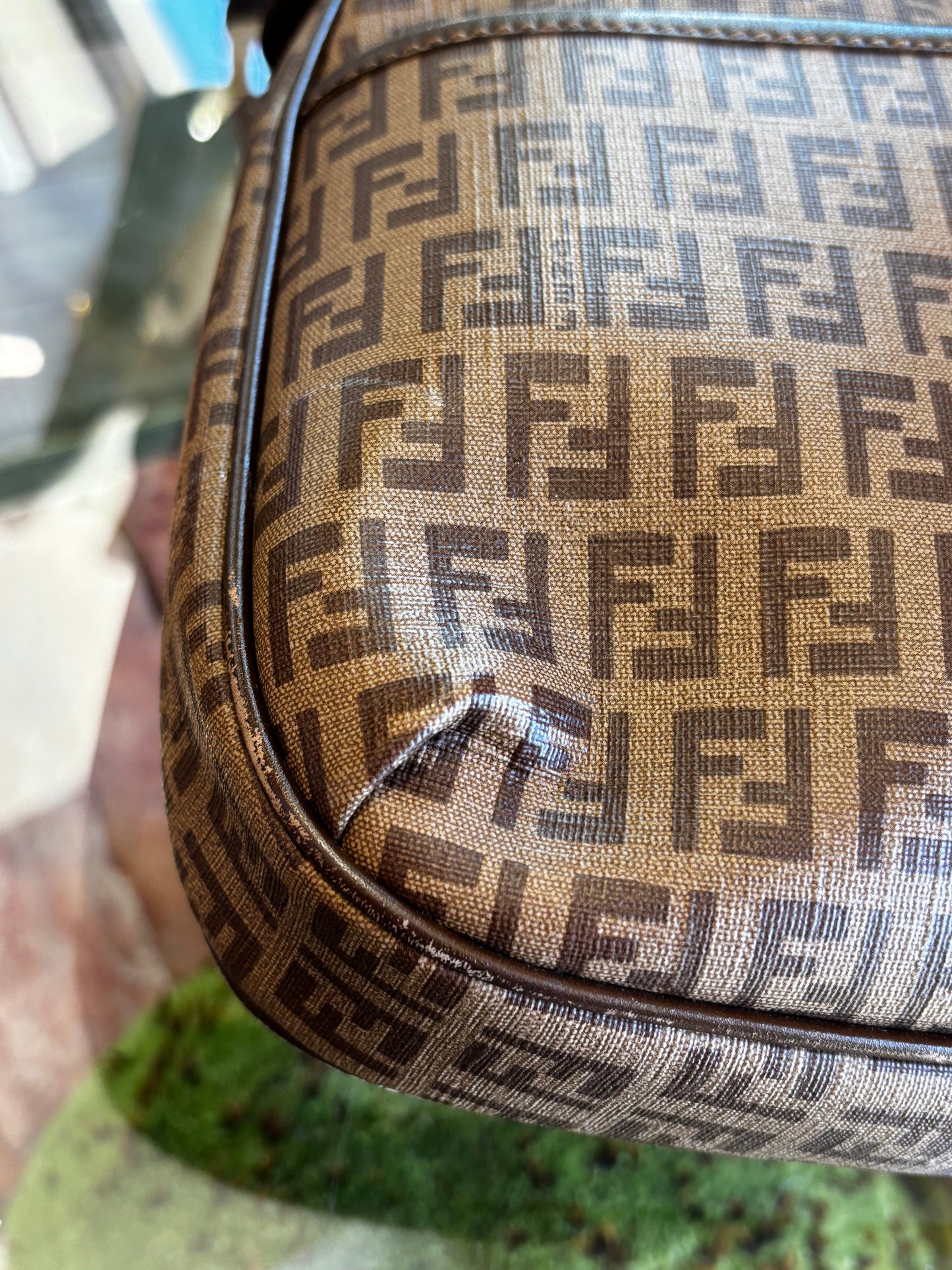 FENDI Brown Zucchino Spalmati Messenger