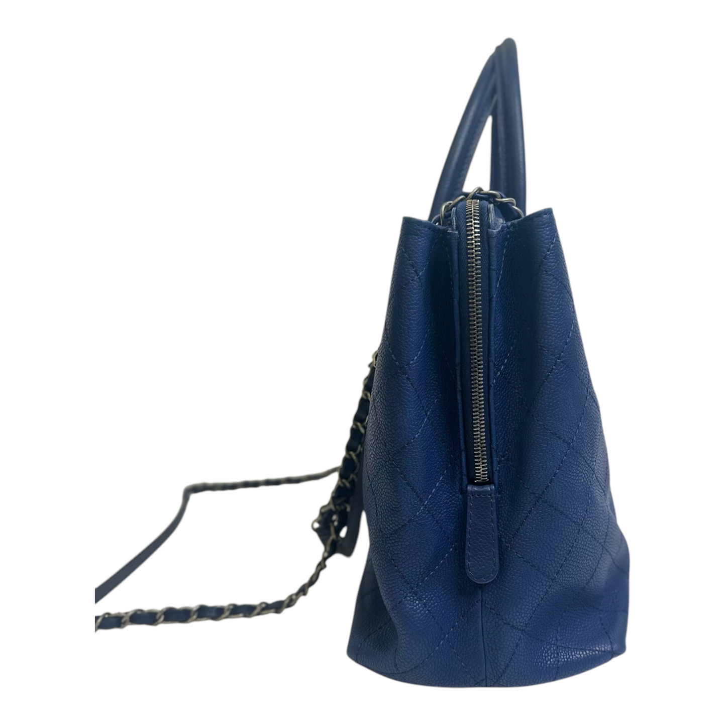 Chanel Grained Vegetal Calfskin Small Urban Shopping Tote Navy