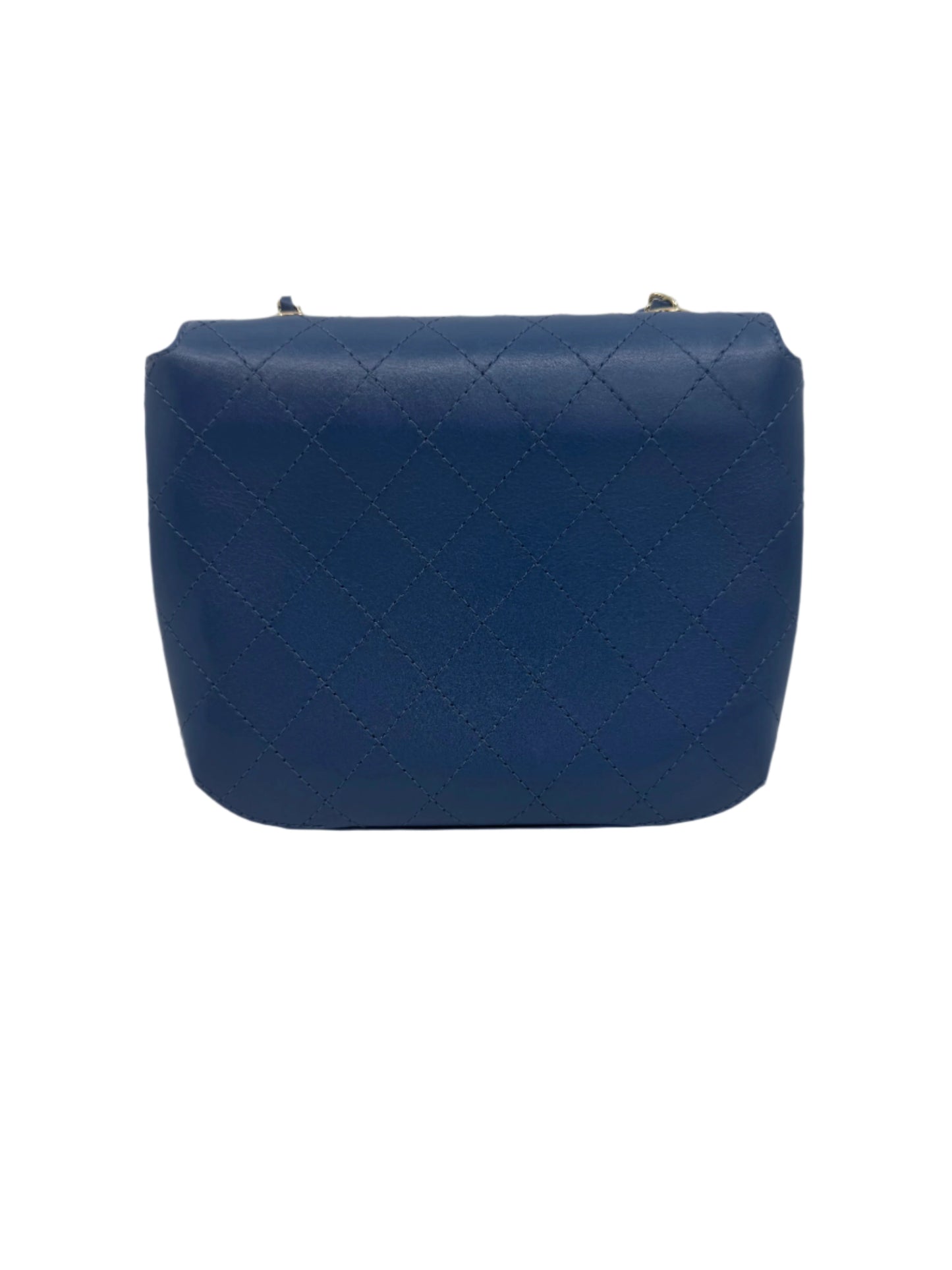 Chanel Blue Calfskin Small Covered CC Flap Bag