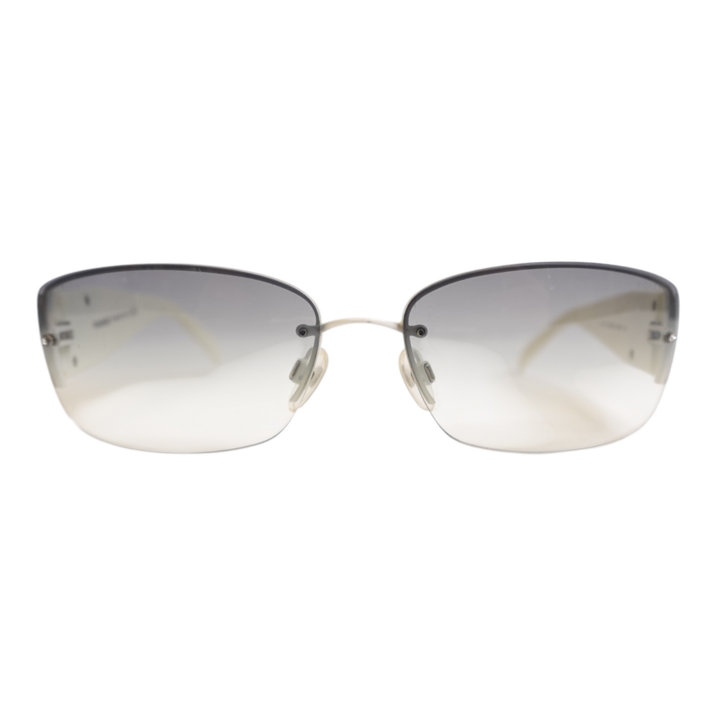 Chanel White Rectangular Sunglasses