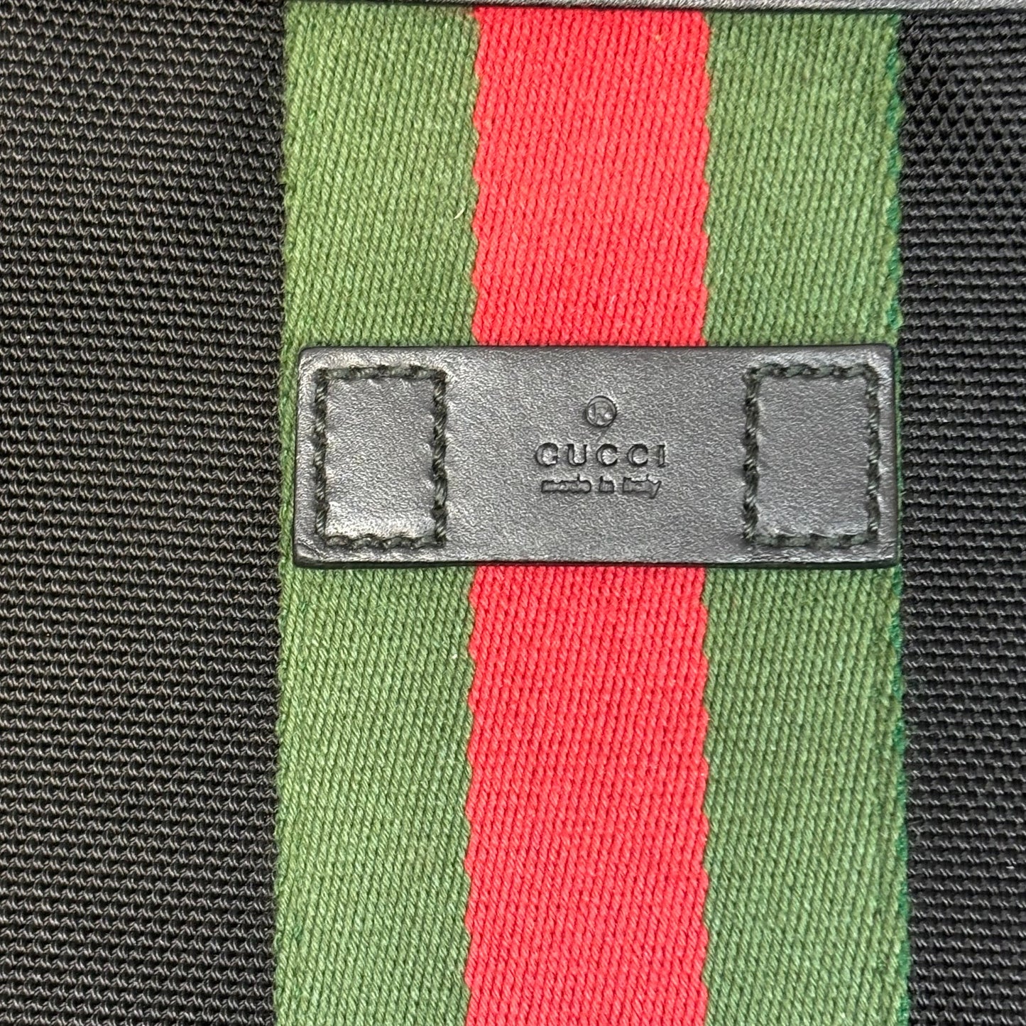 GUCCI Techno Web Stripe Crossbody Bag